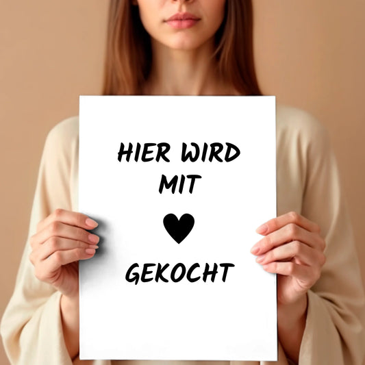 Frau mit Poster