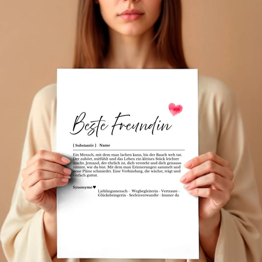 Frau mit Poster