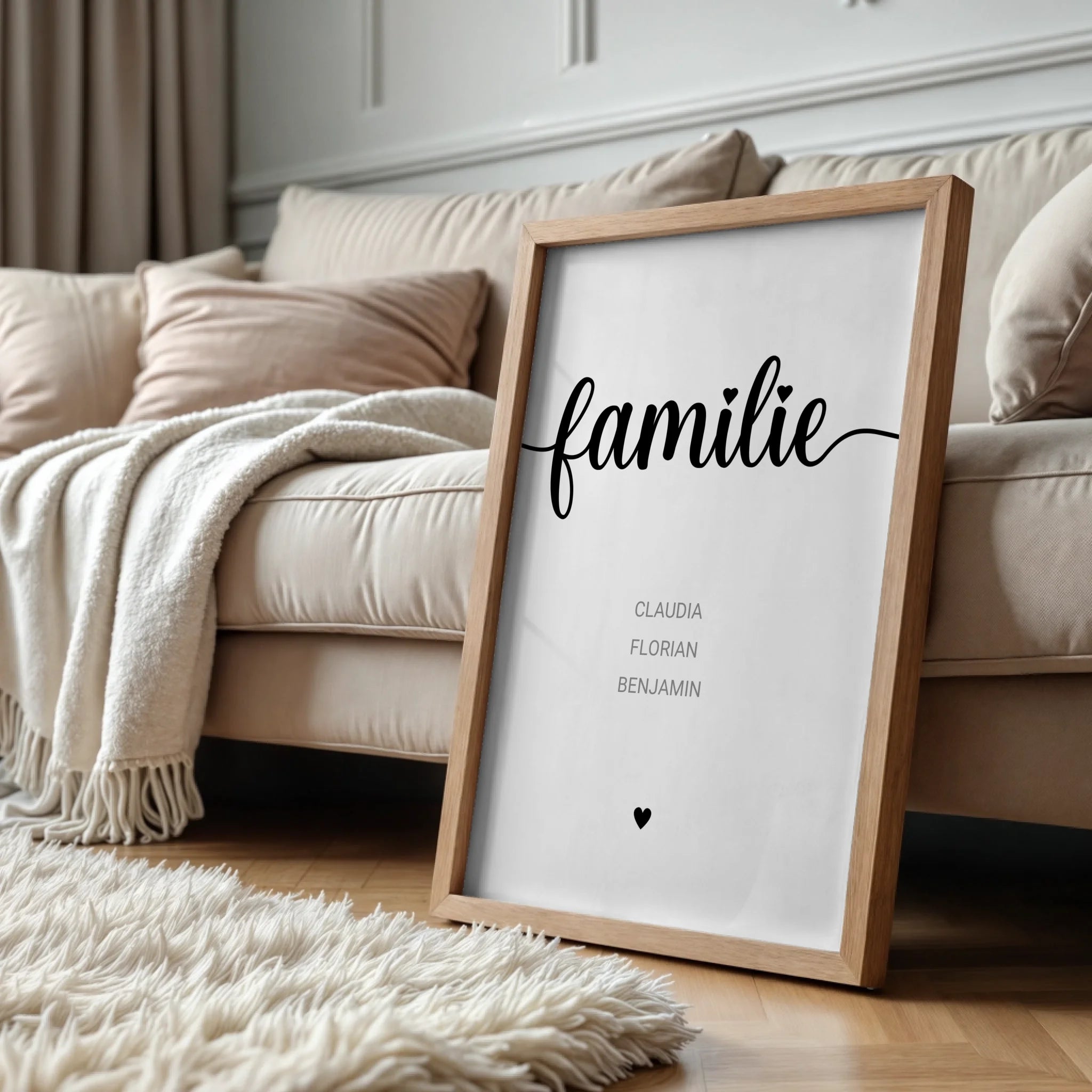 Wood standing at sofa