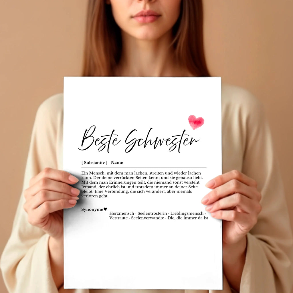 Frau mit Poster