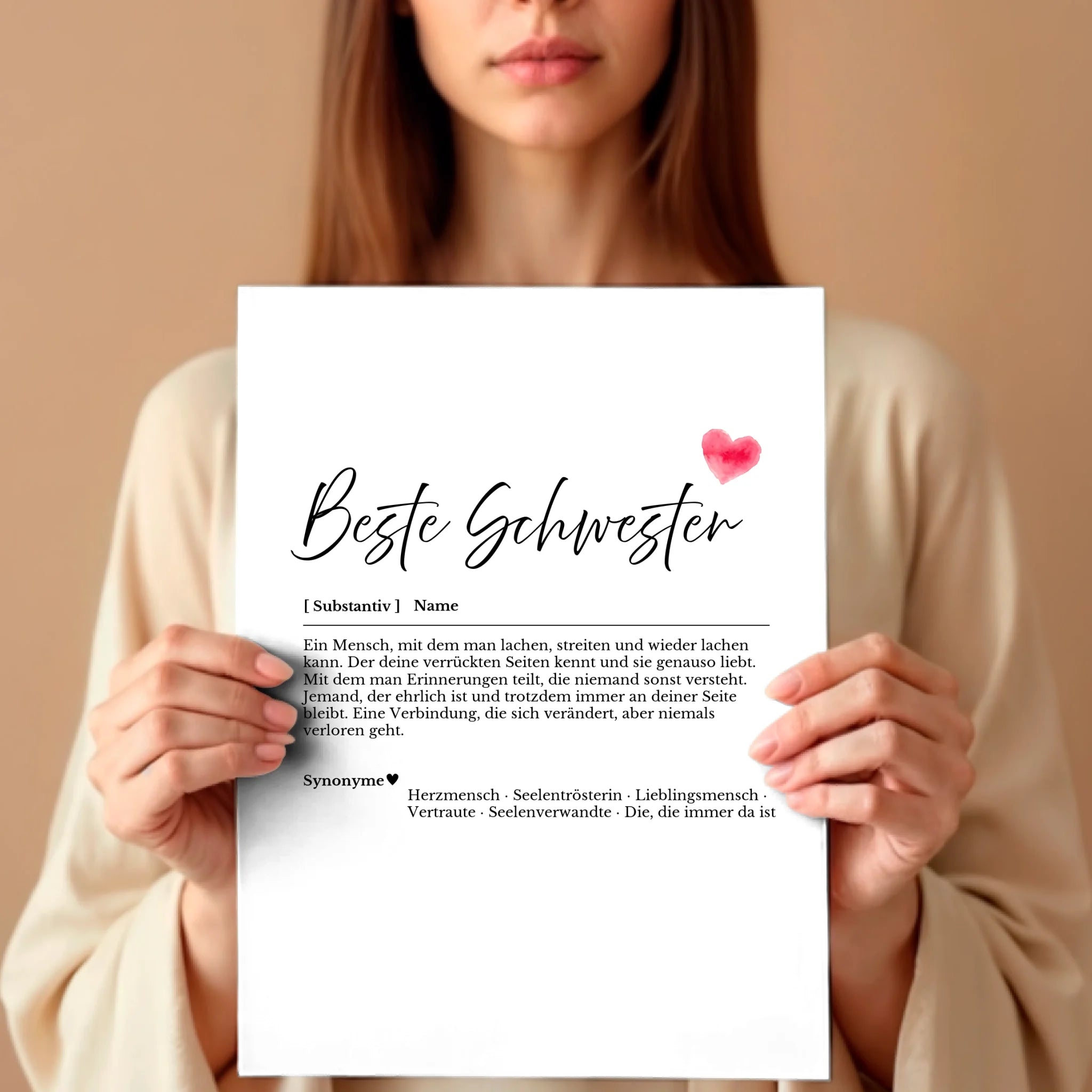 Frau mit Poster