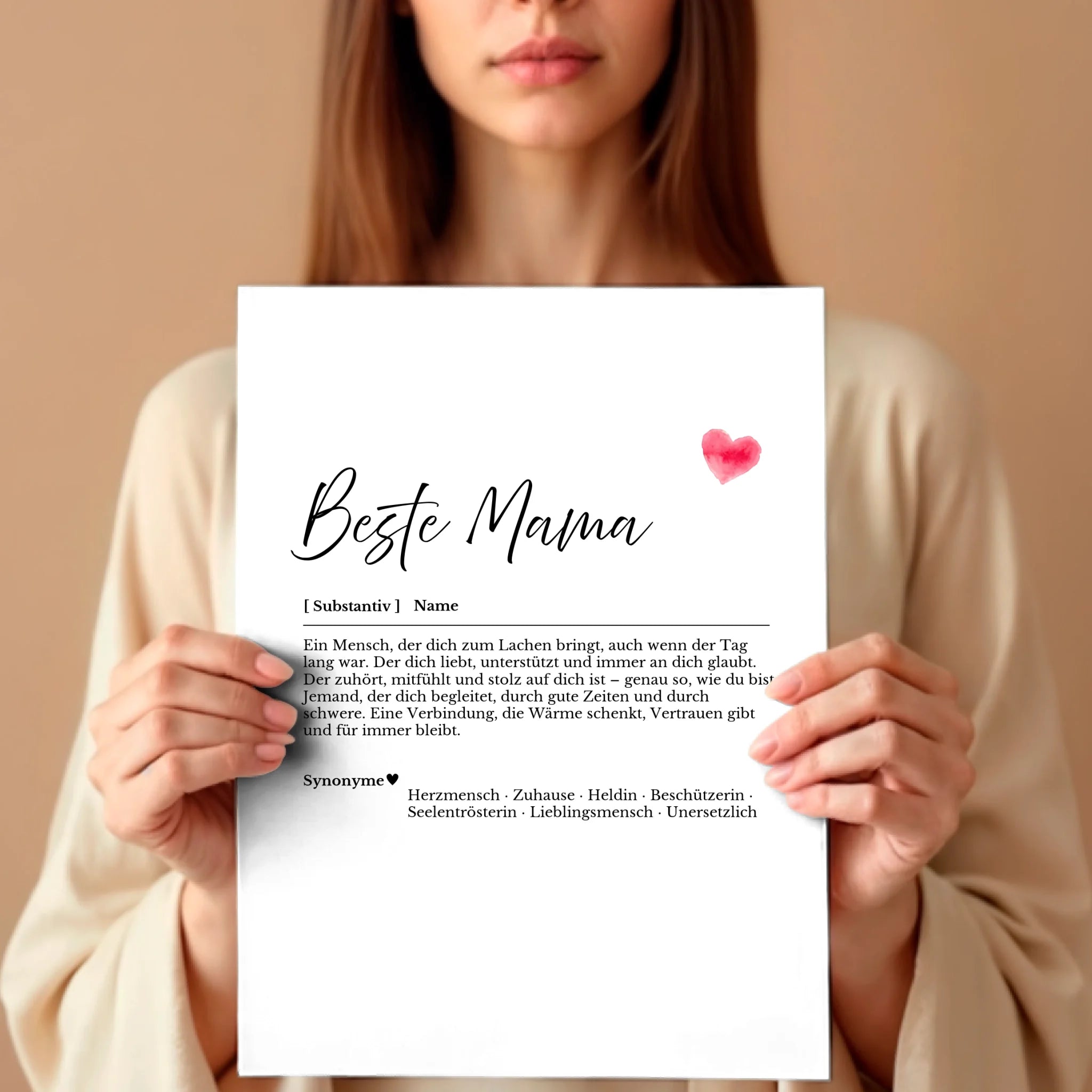 Frau mit Poster