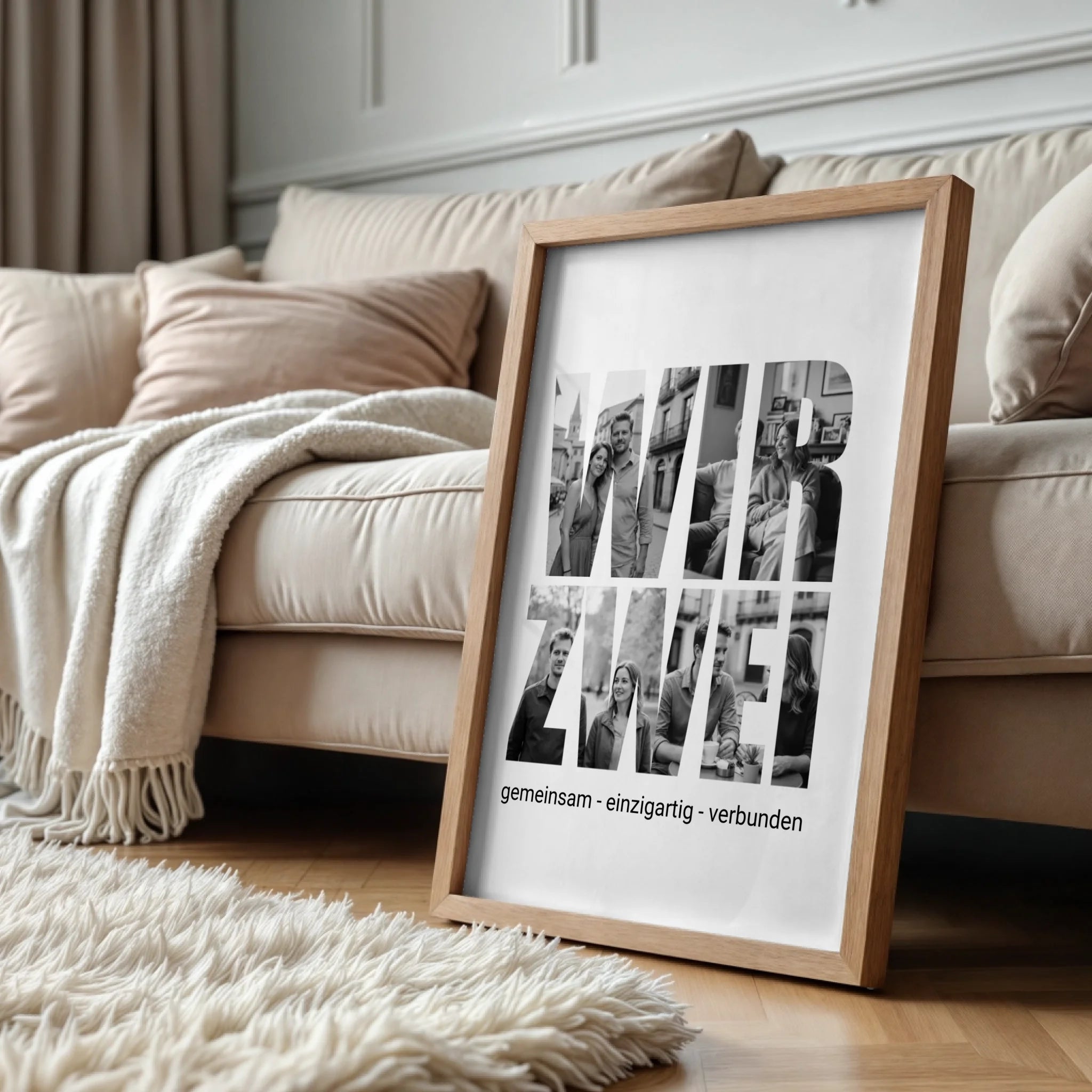 Wood standing at sofa