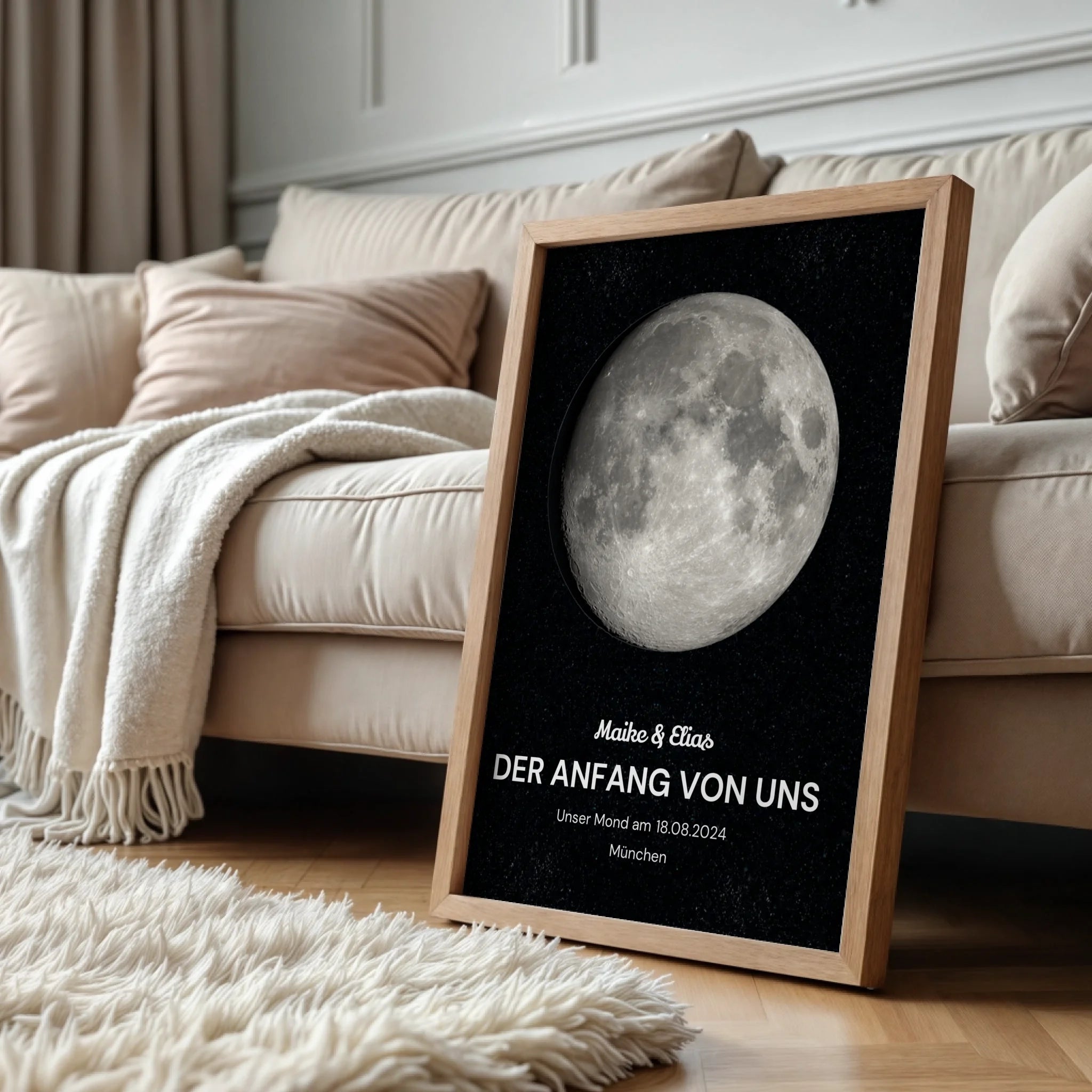 Wood standing at sofa