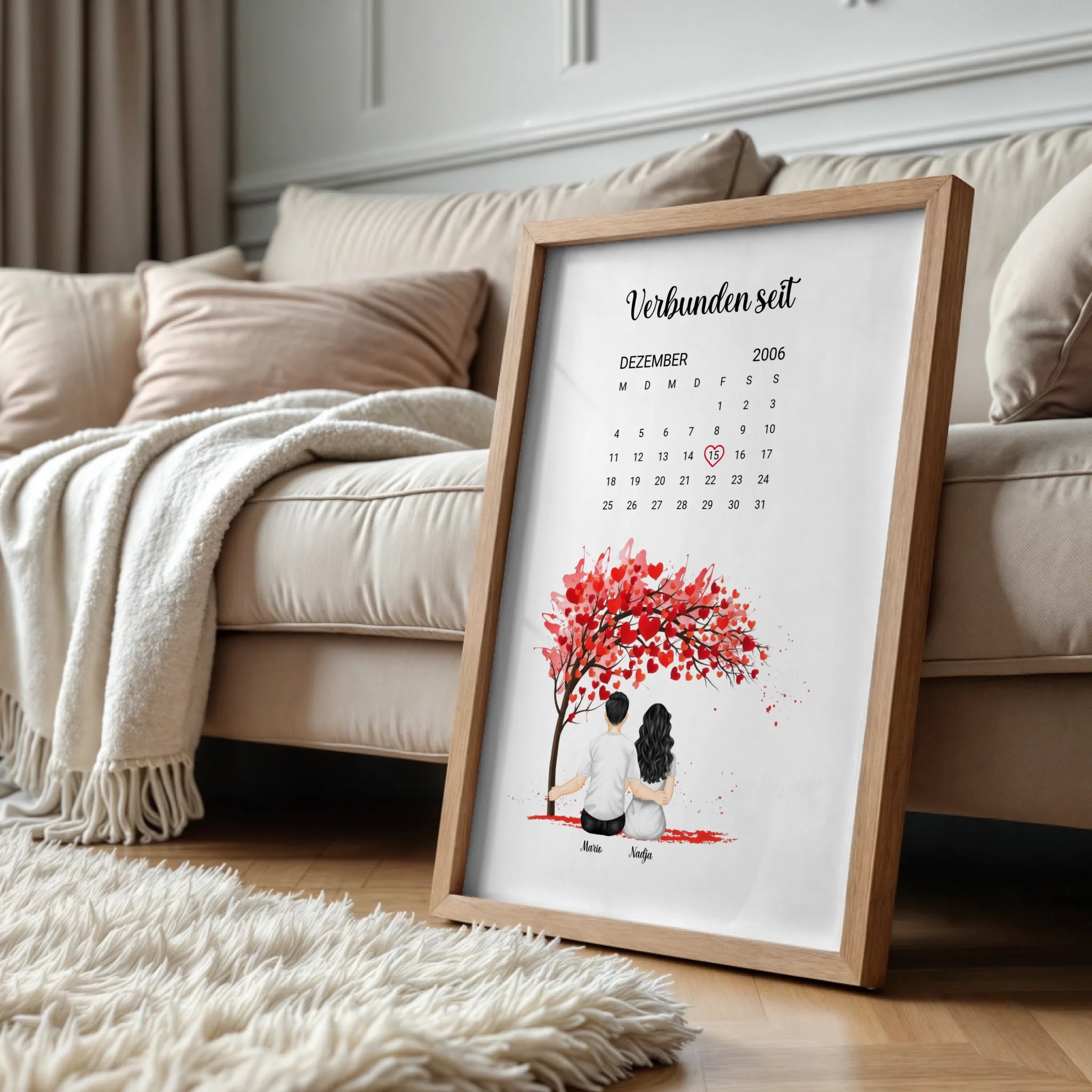 Wood standing at sofa