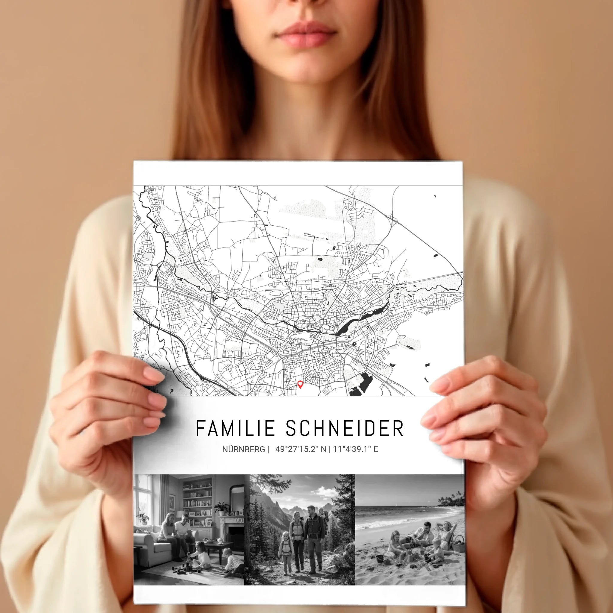 Frau mit Poster