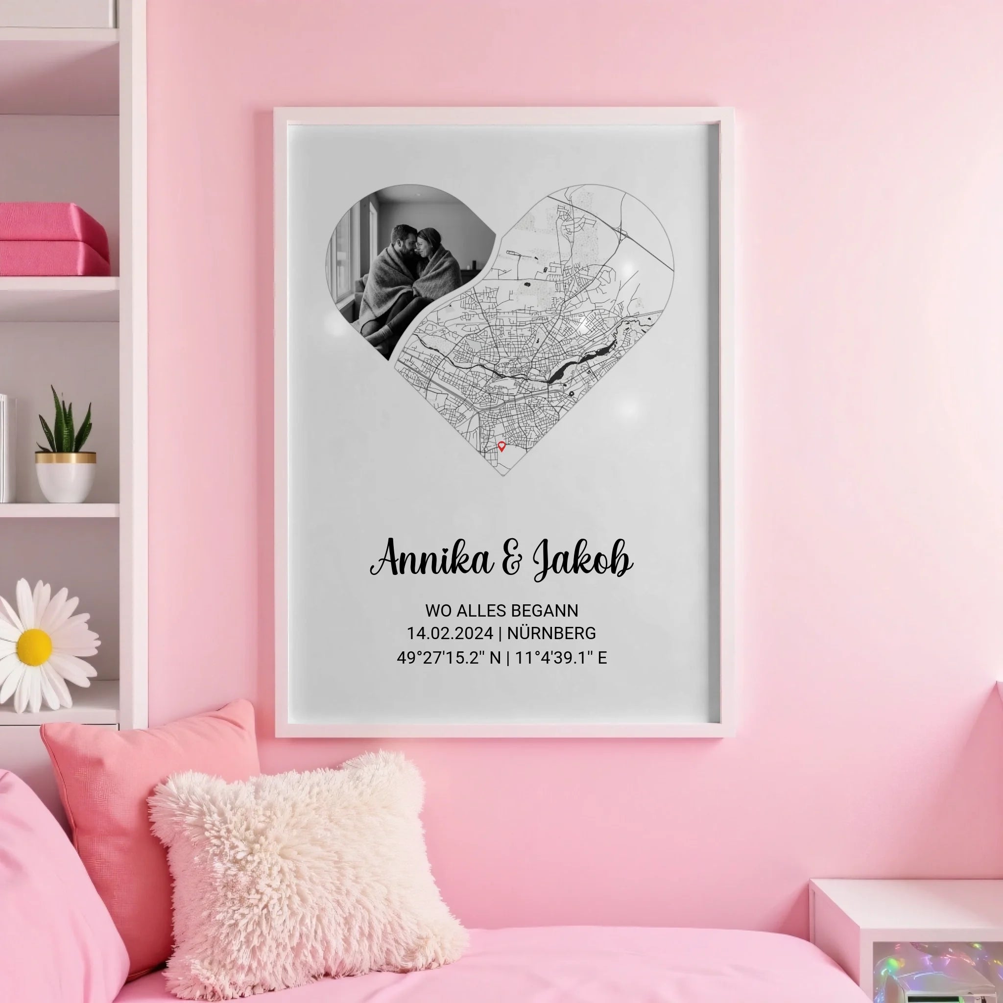 White pink wall