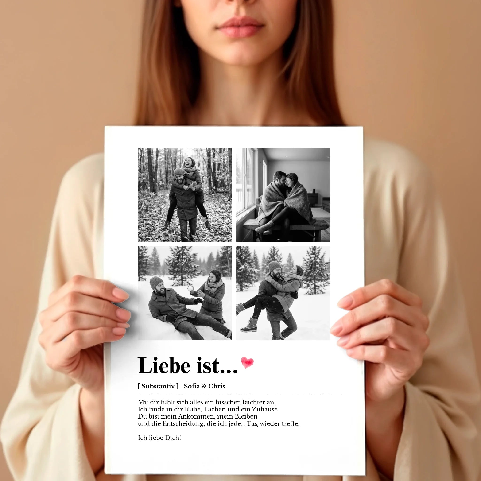 Frau mit Poster