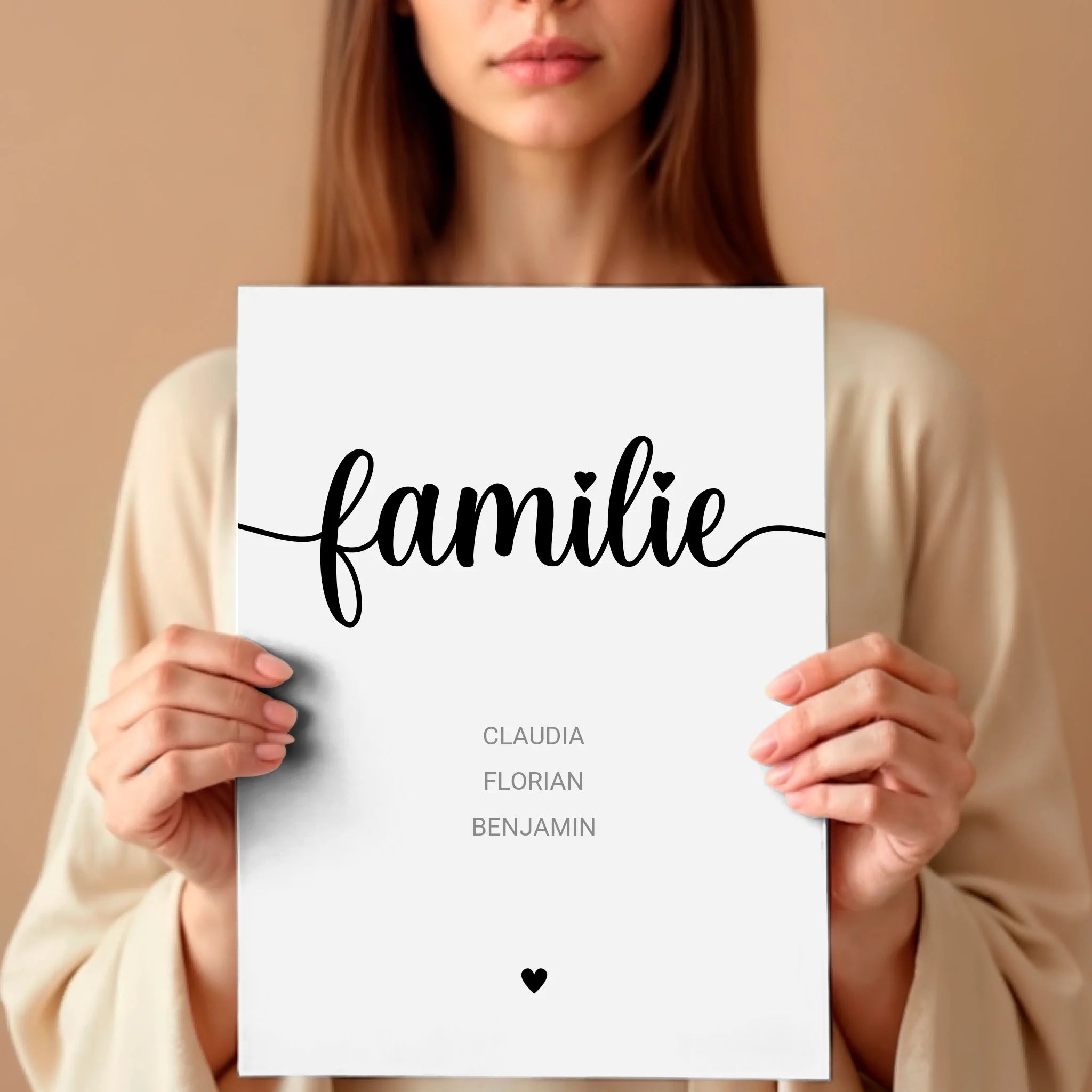 Frau mit Poster