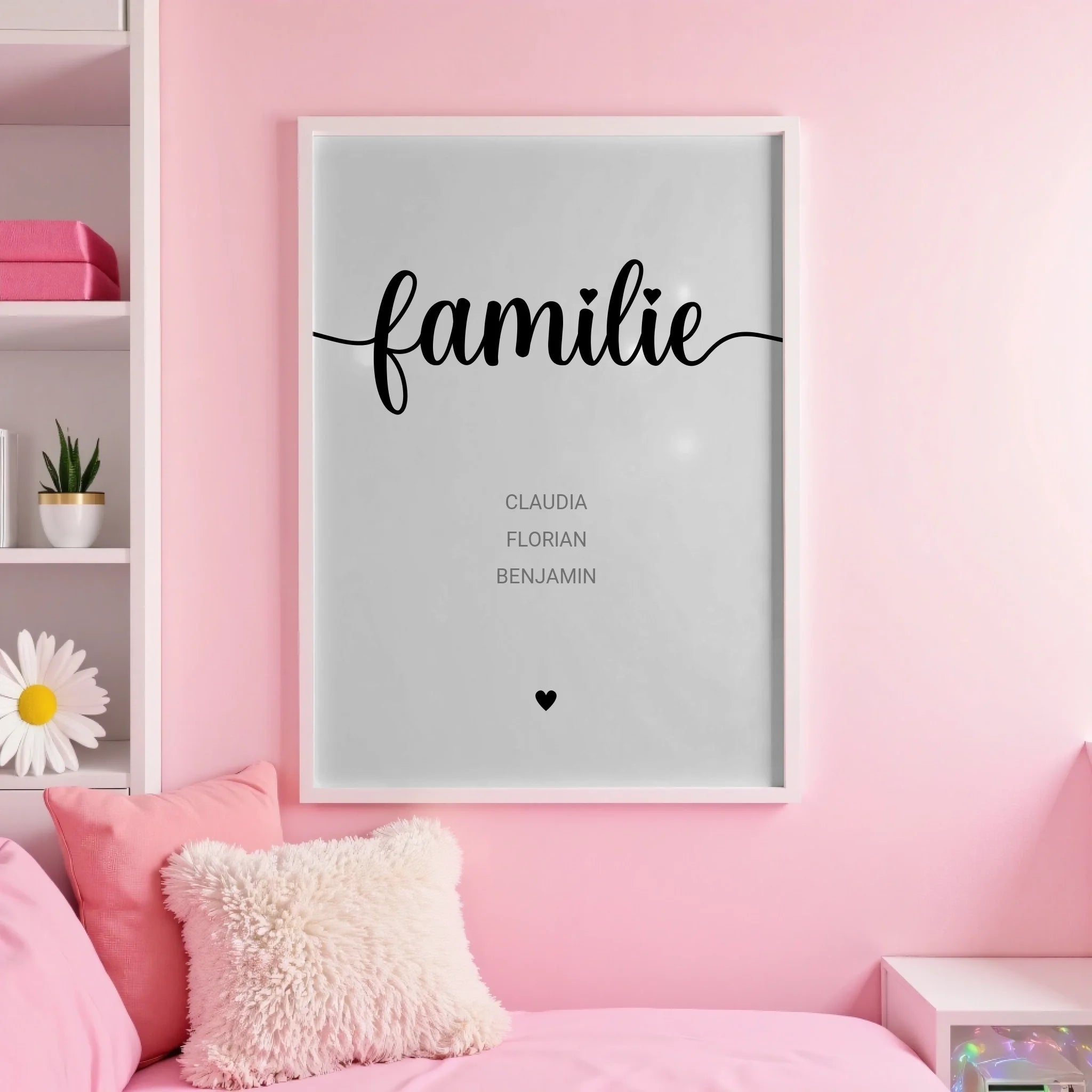 White pink wall