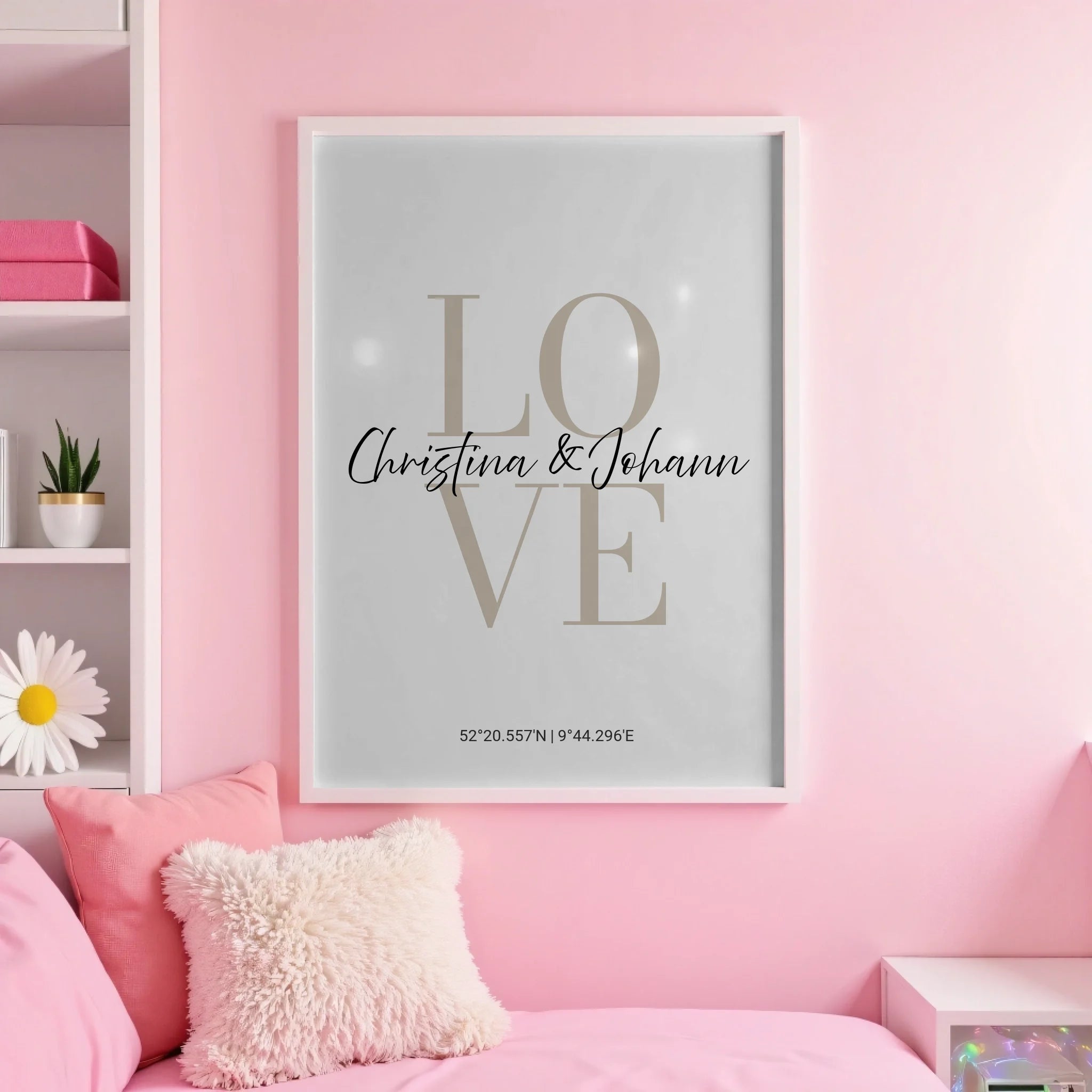 White pink wall