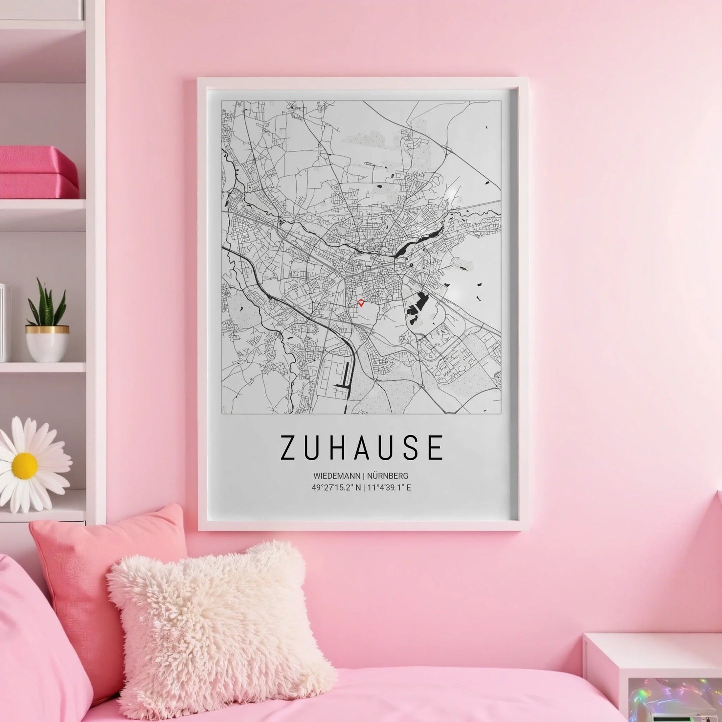 White pink wall