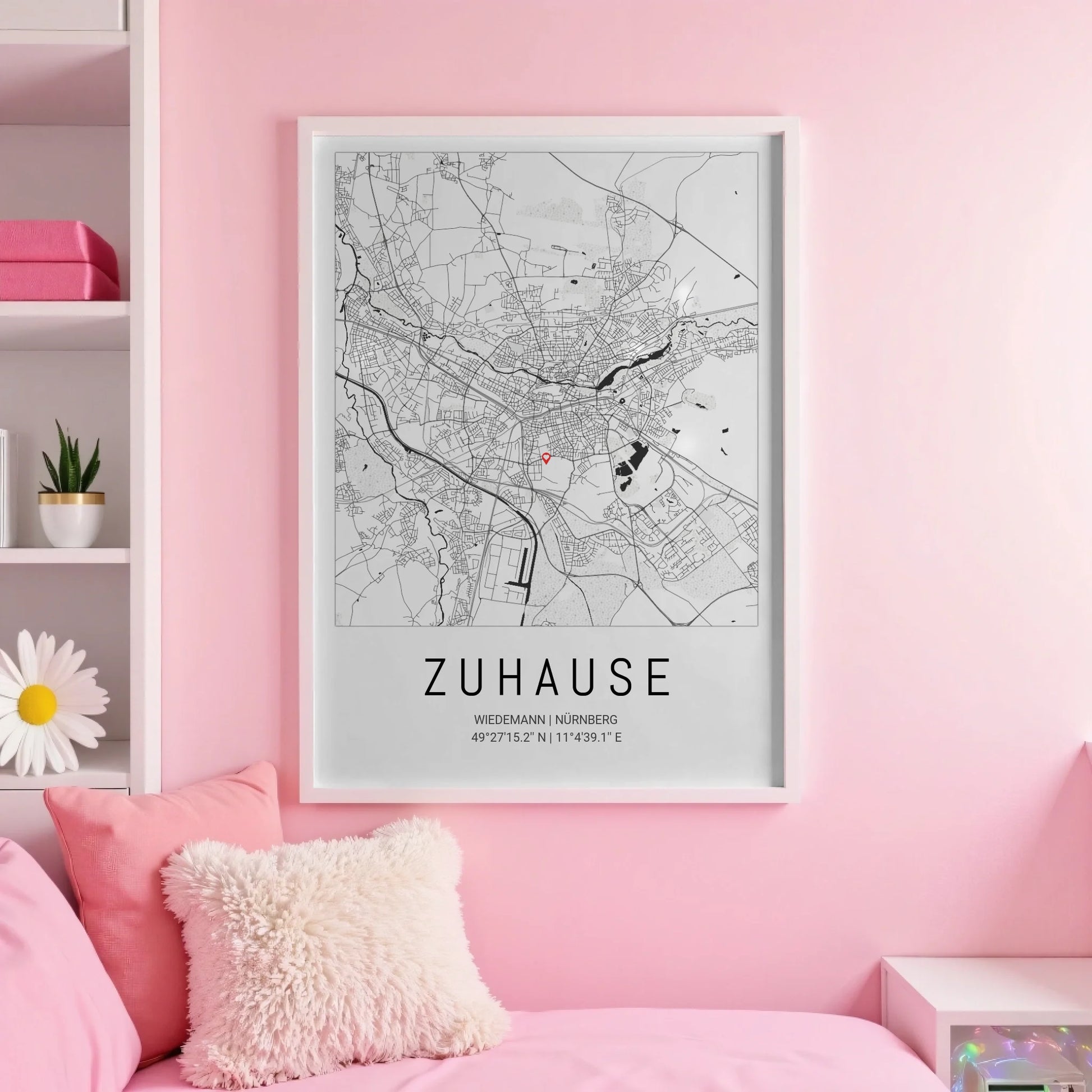 White pink wall