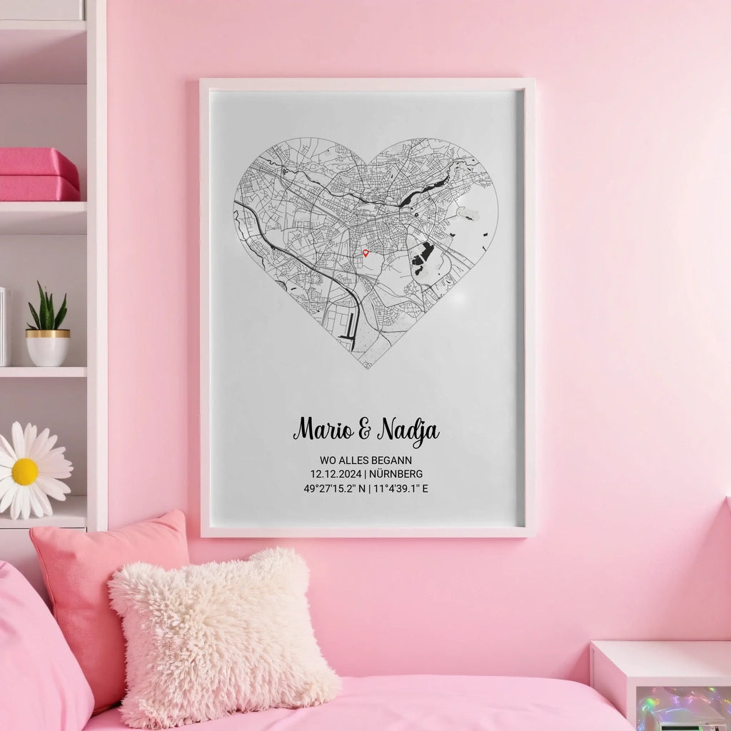 White pink wall