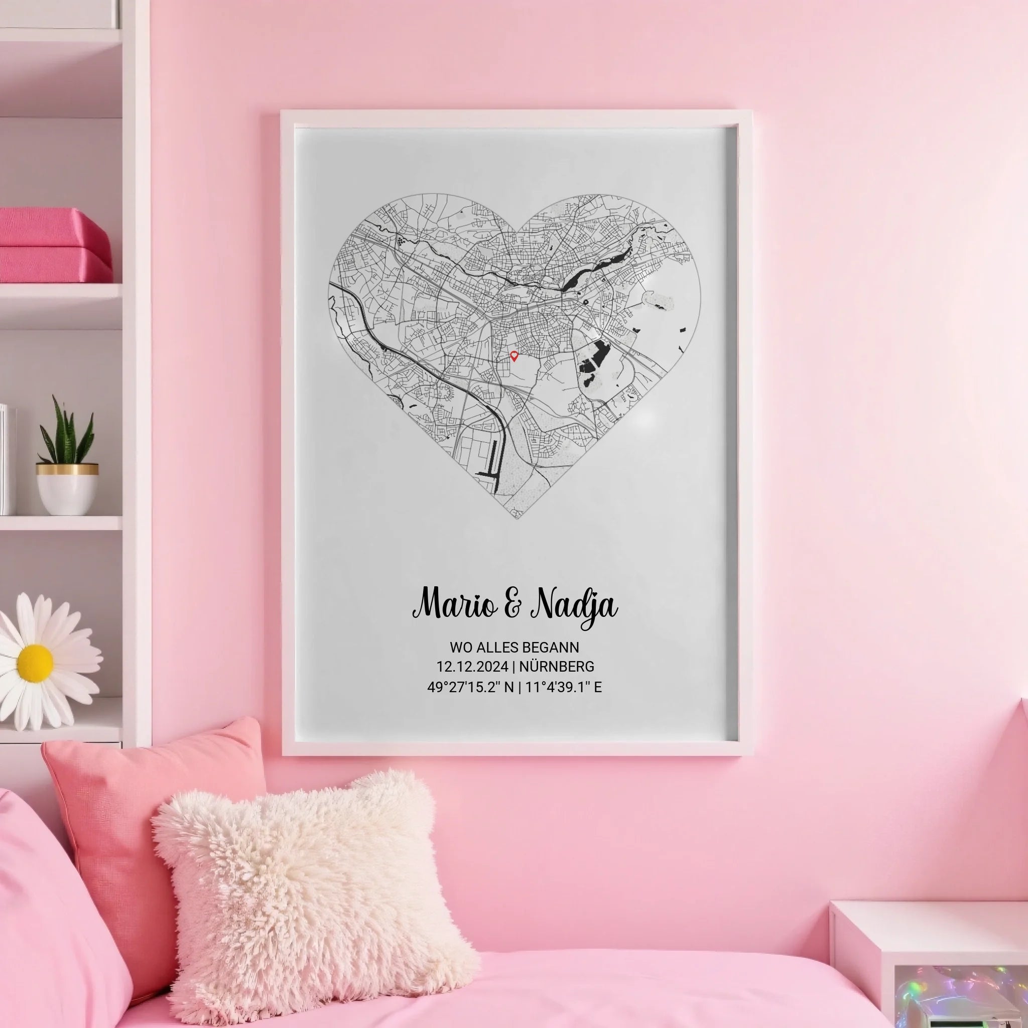White pink wall