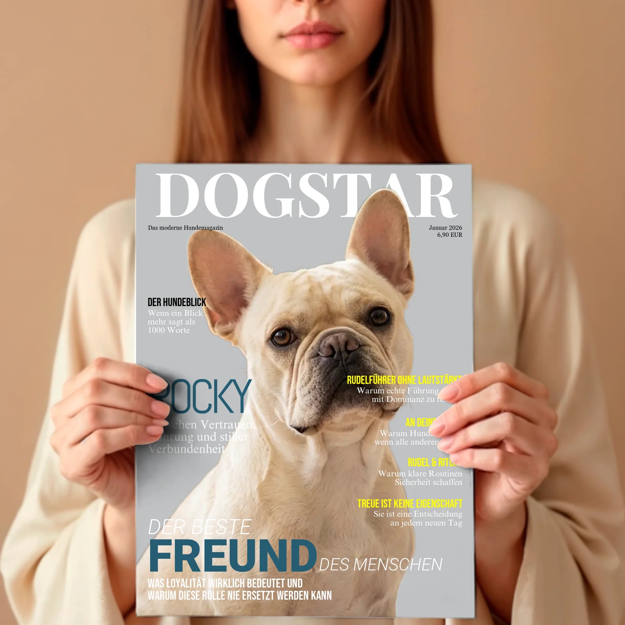 Frau mit Poster