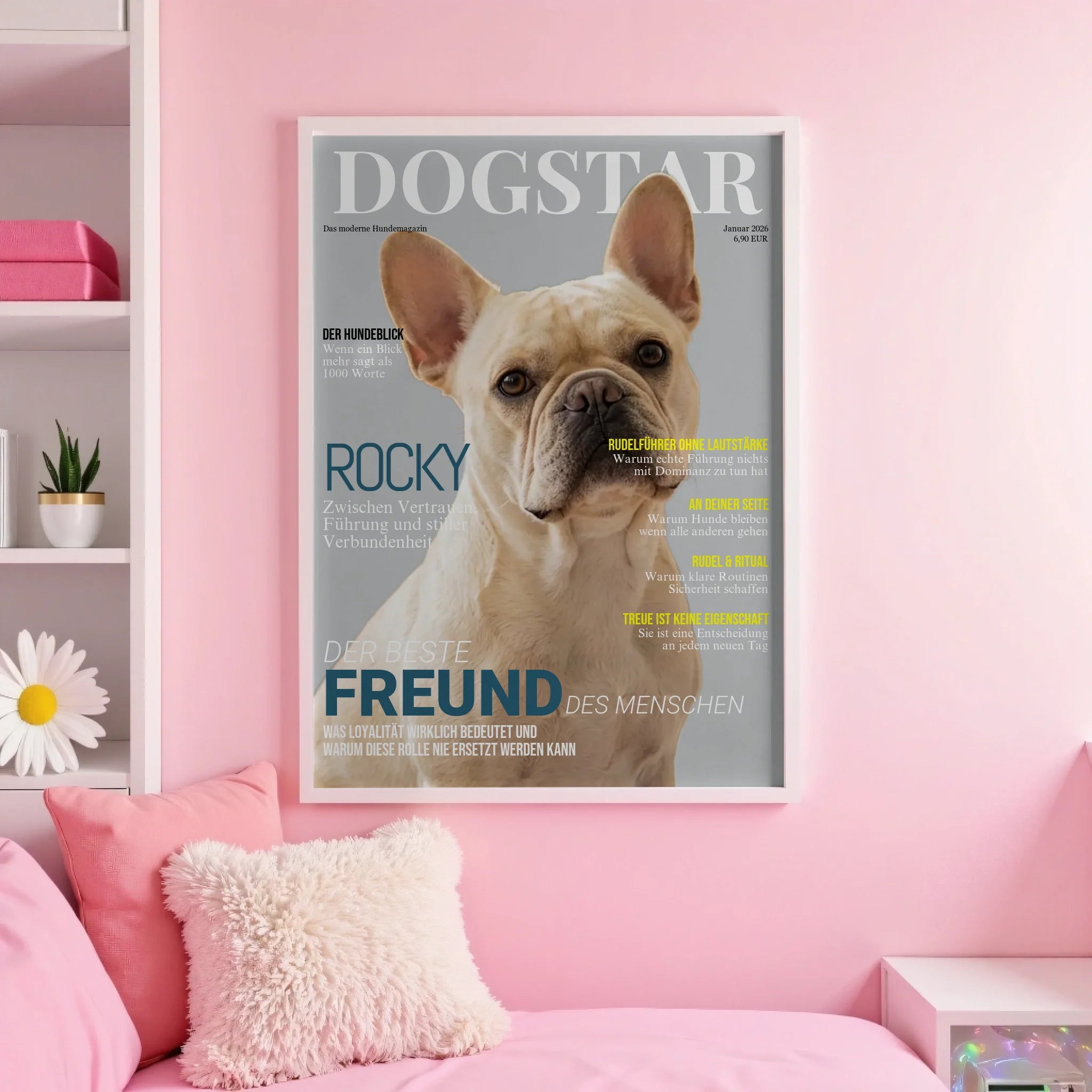 White pink wall