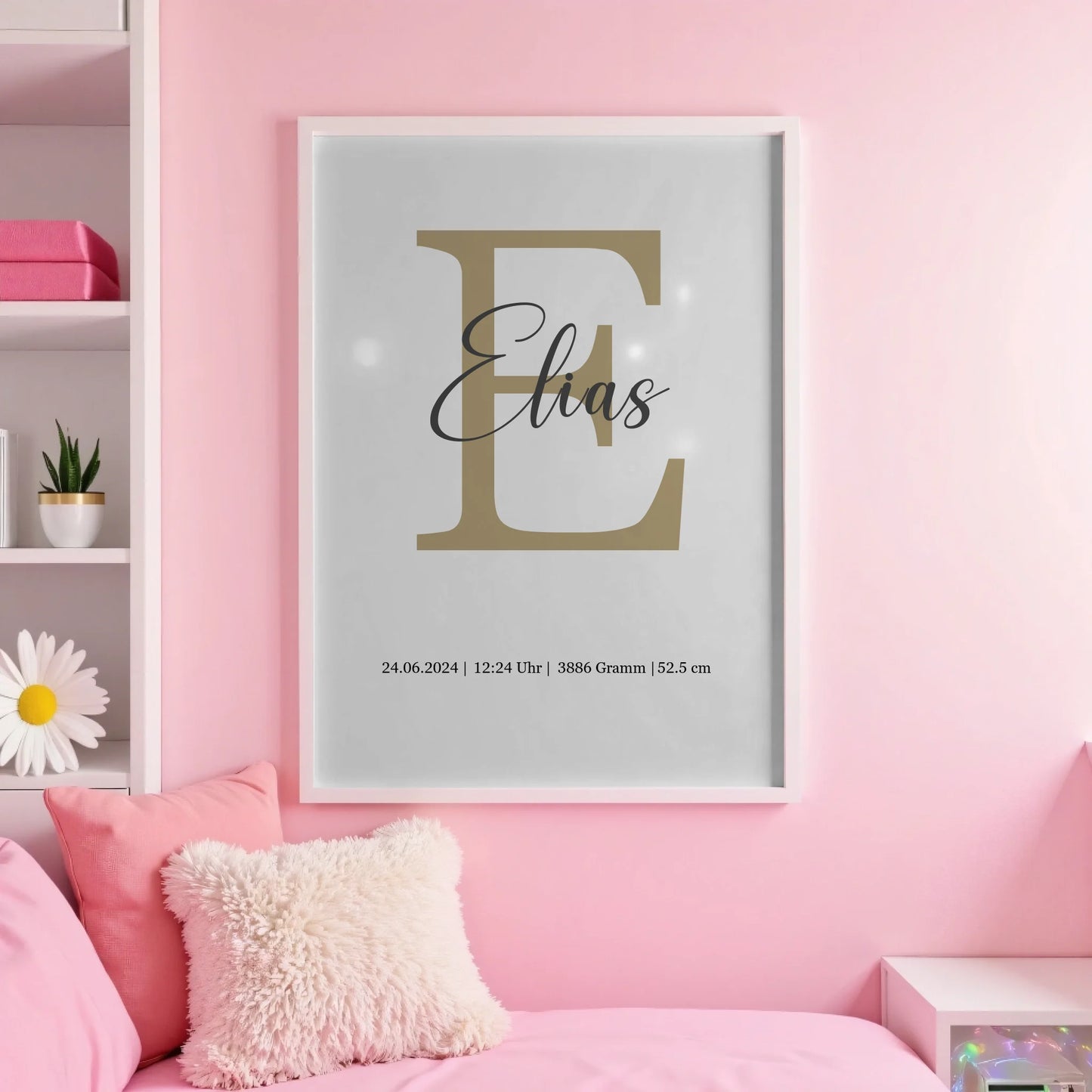 White pink wall