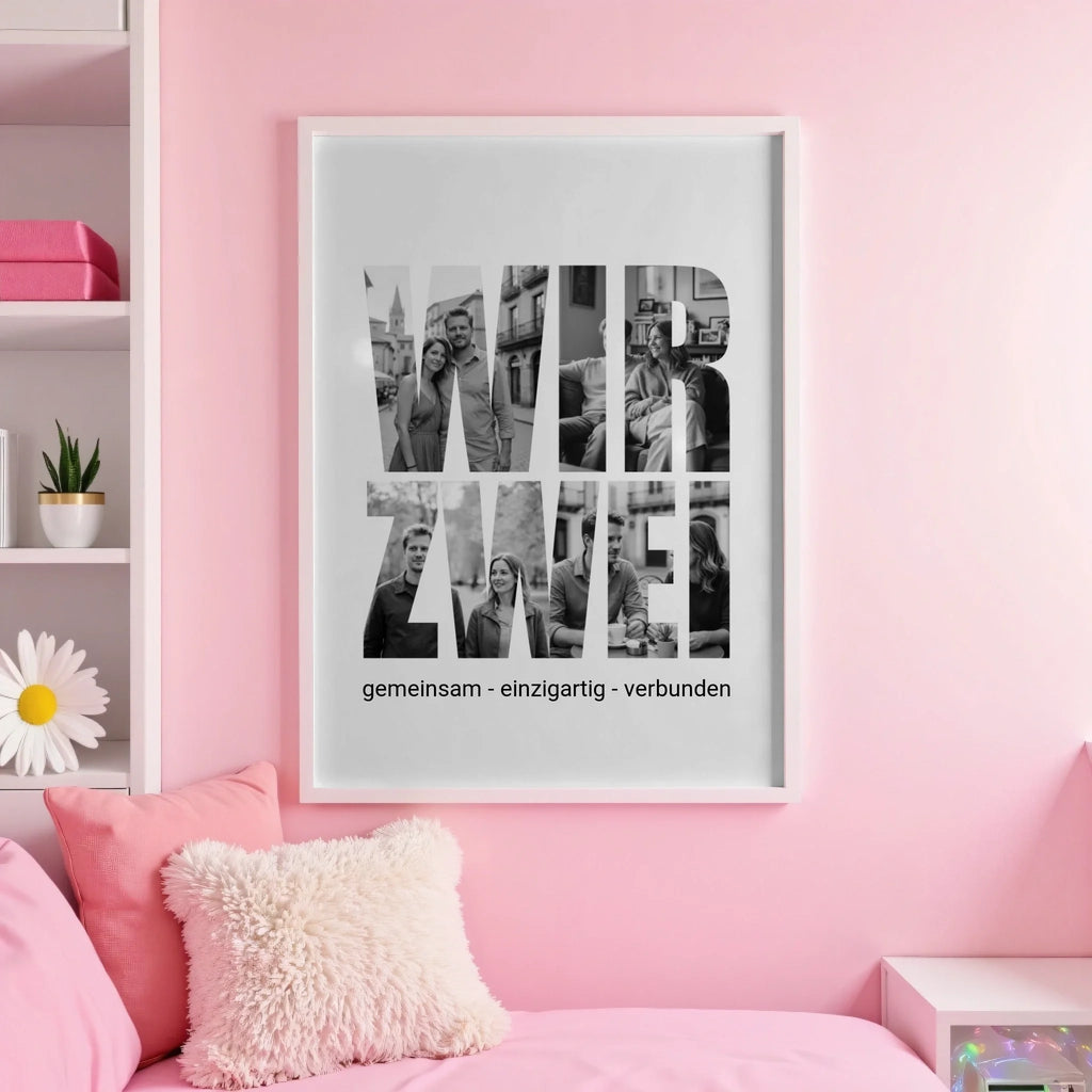 White pink wall
