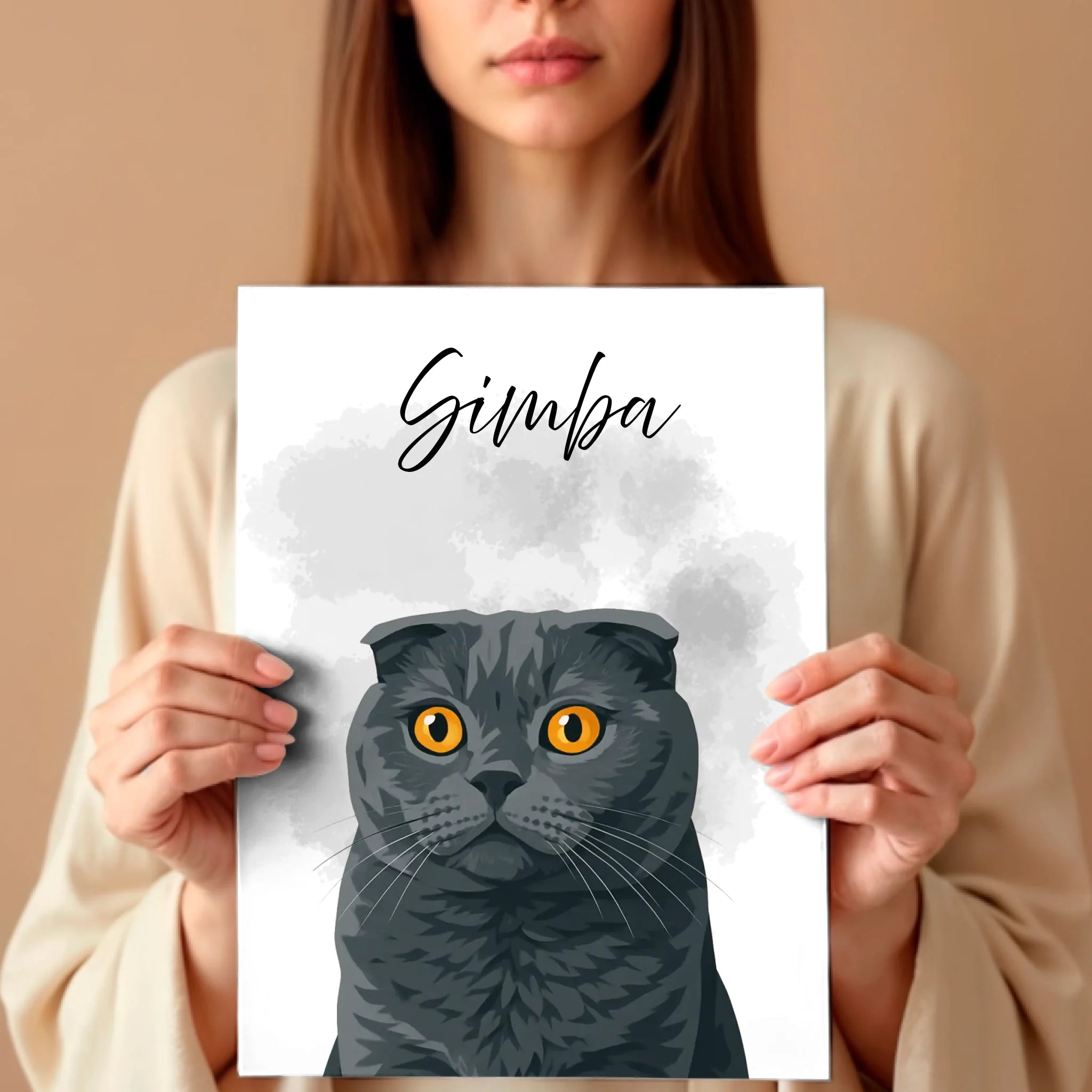Frau mit Poster