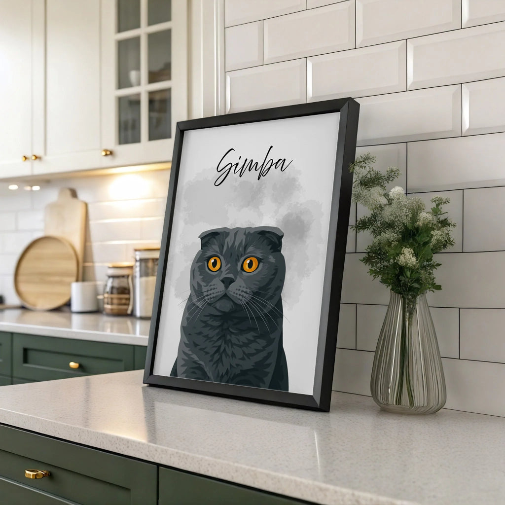 Black on kitchen desk