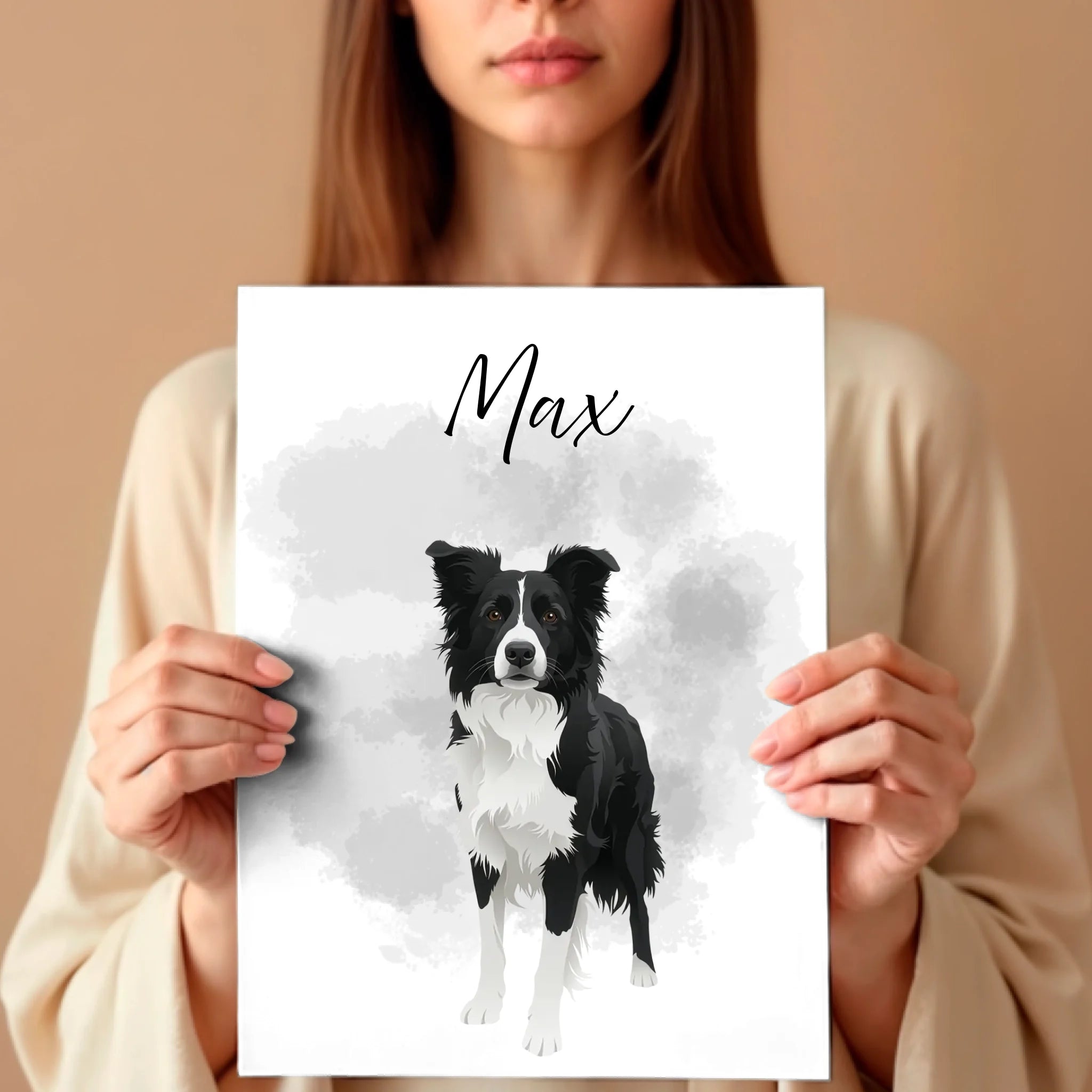 Frau mit Poster