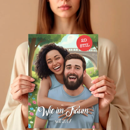 Frau mit Poster