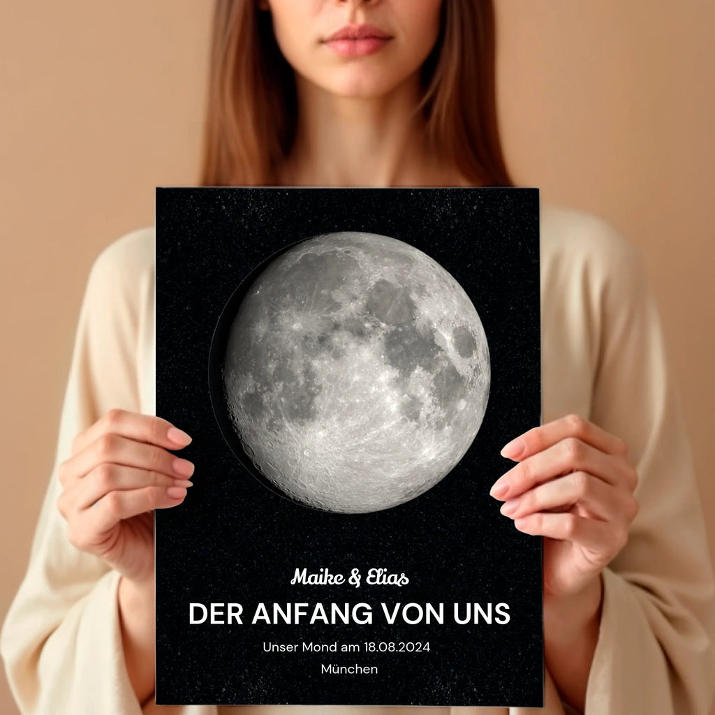 Frau mit Poster