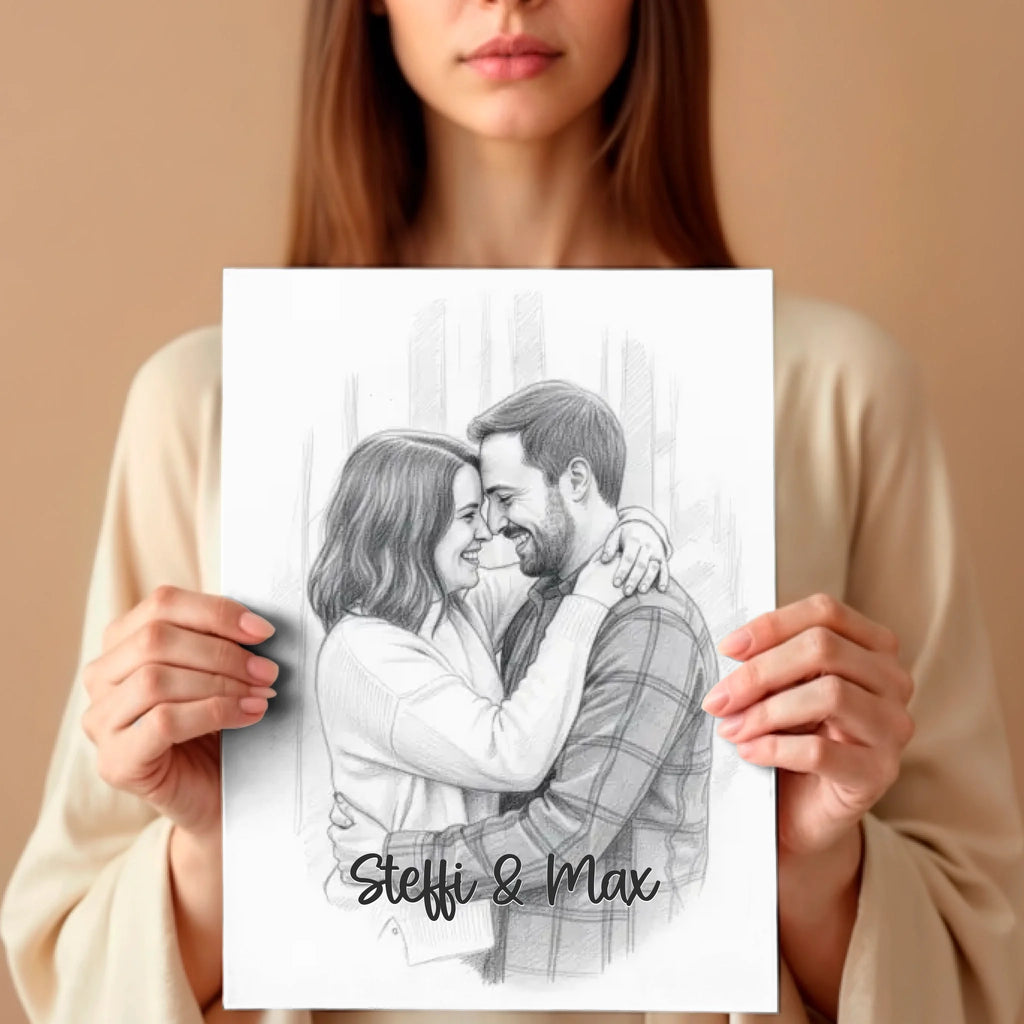 Frau mit Poster