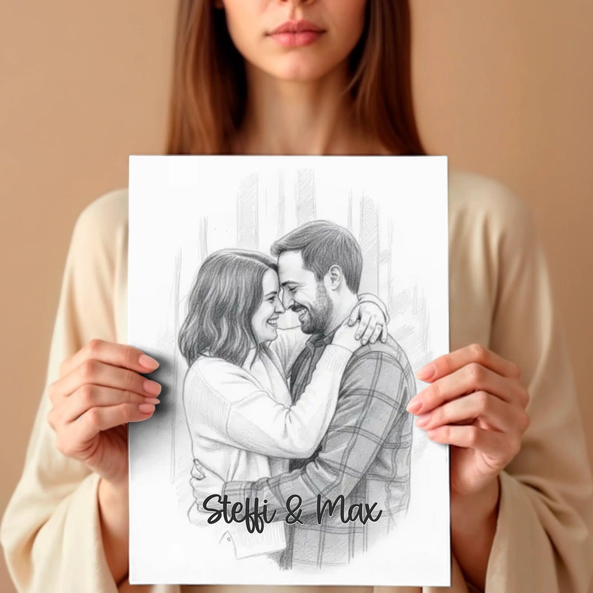Frau mit Poster