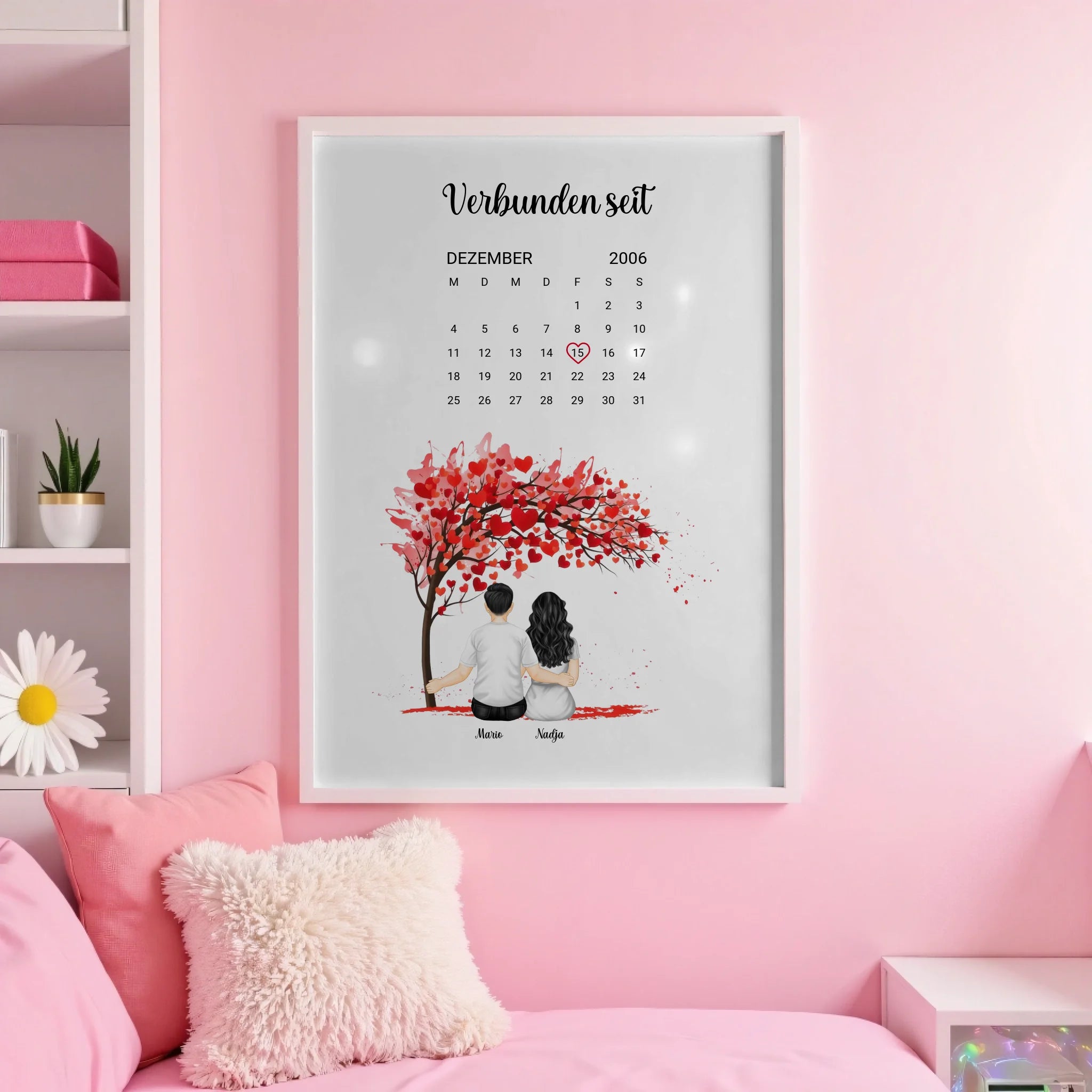 White pink wall
