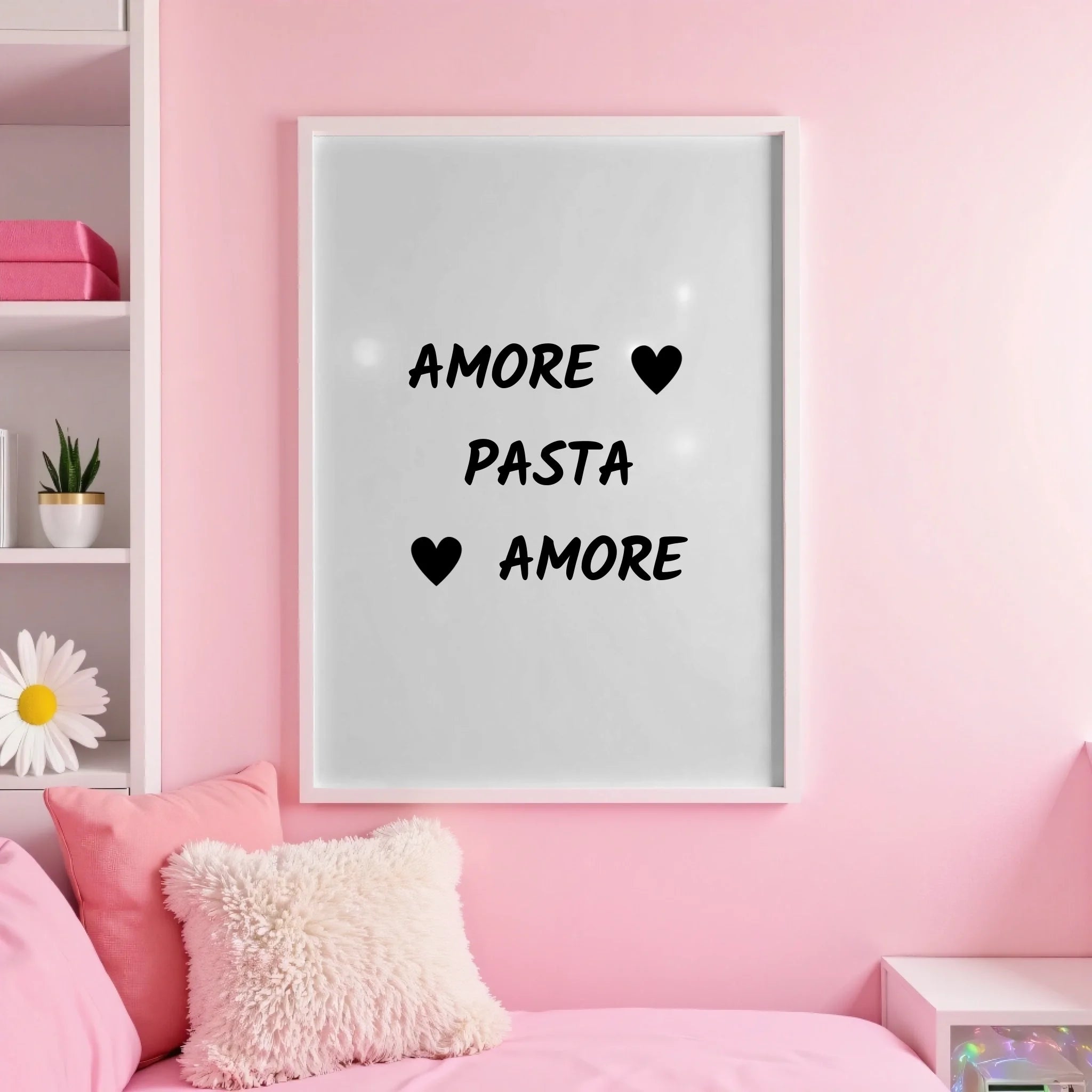 White pink wall