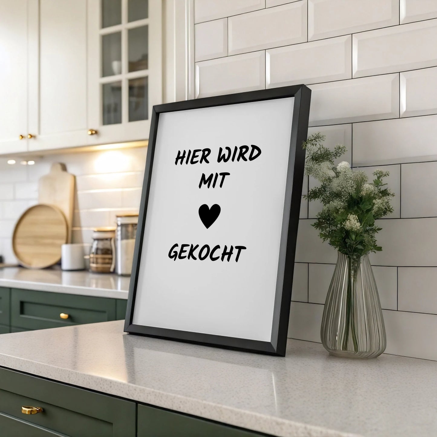 Black on kitchen desk