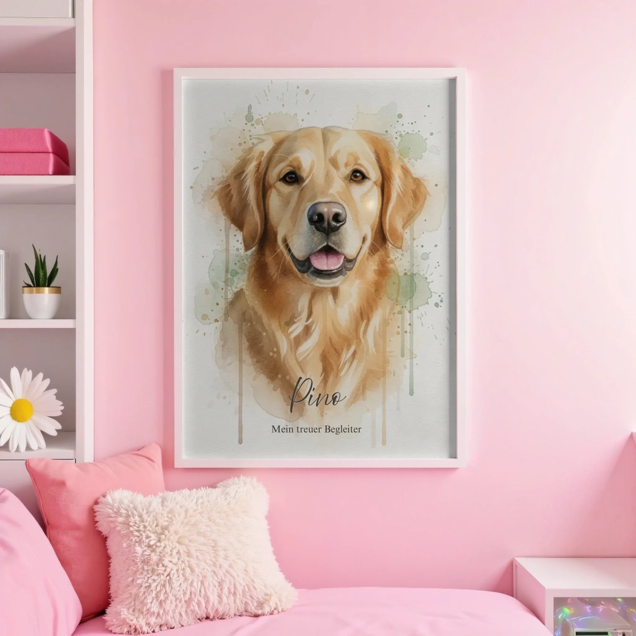 White pink wall