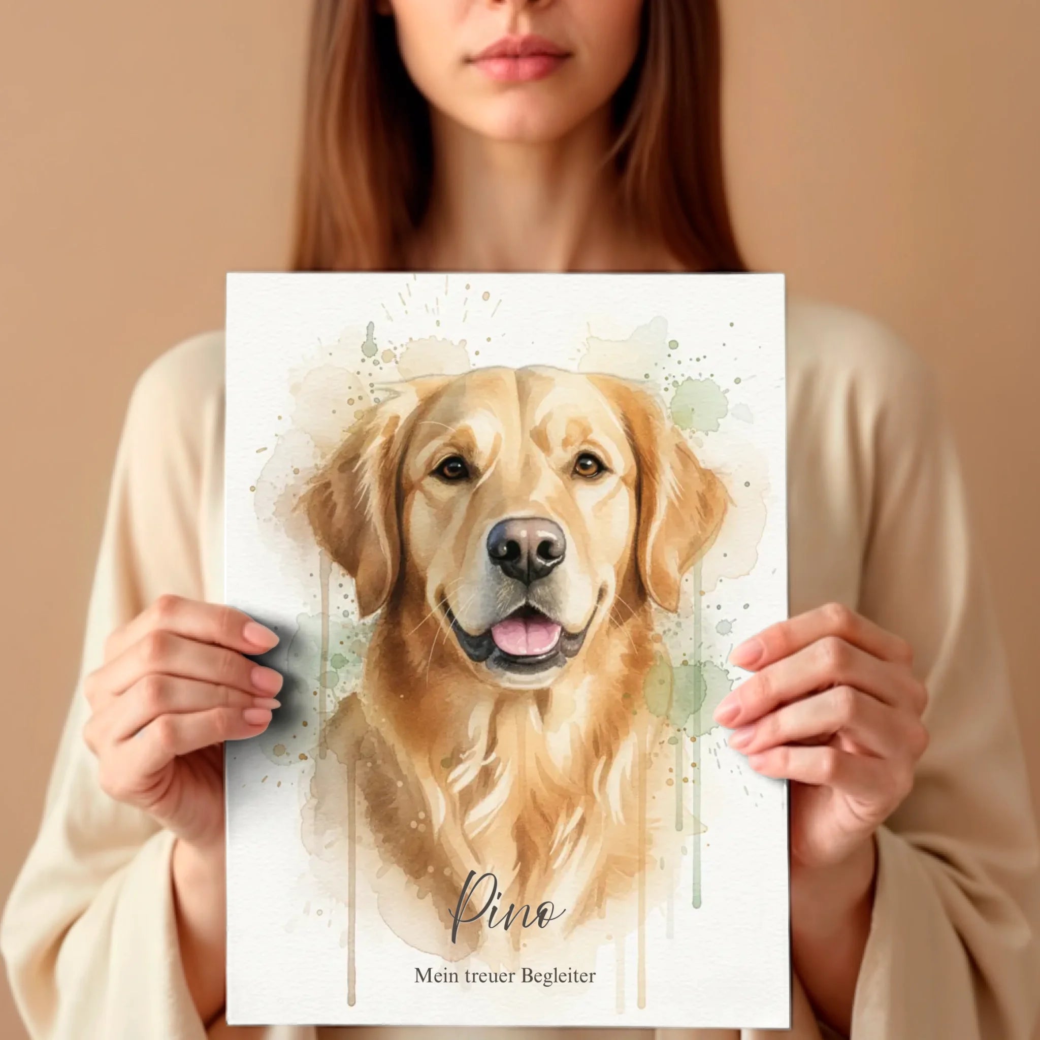 Frau mit Poster