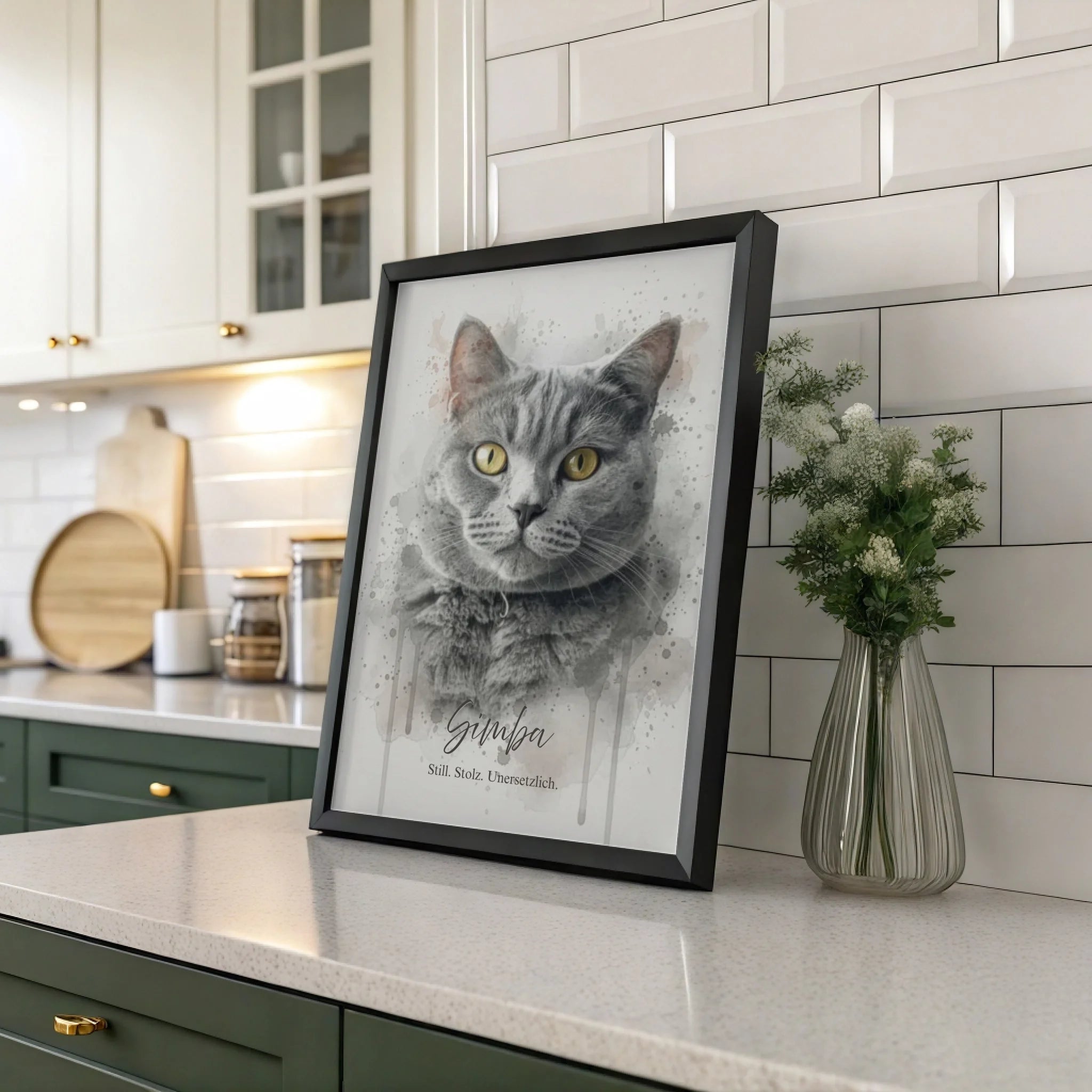 Black on kitchen desk
