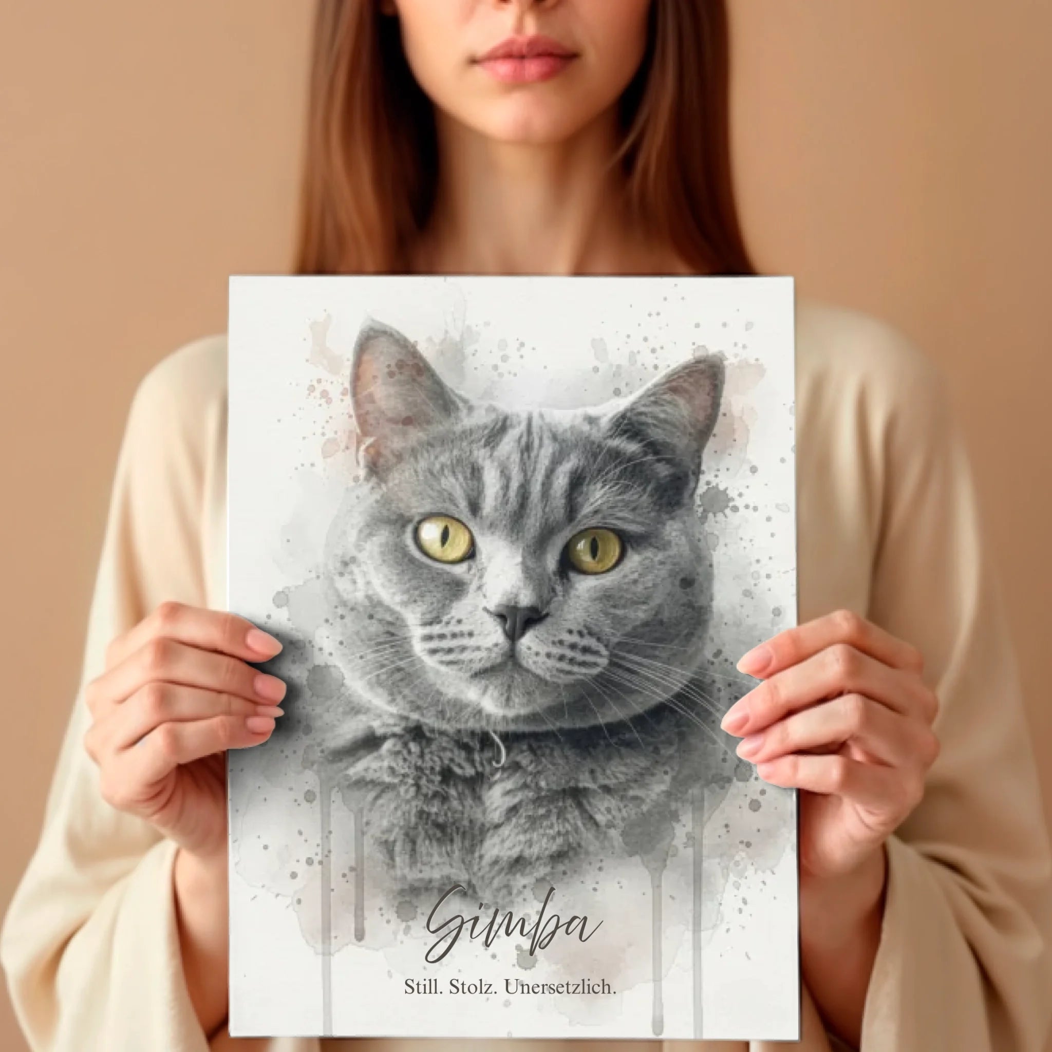 Frau mit Poster
