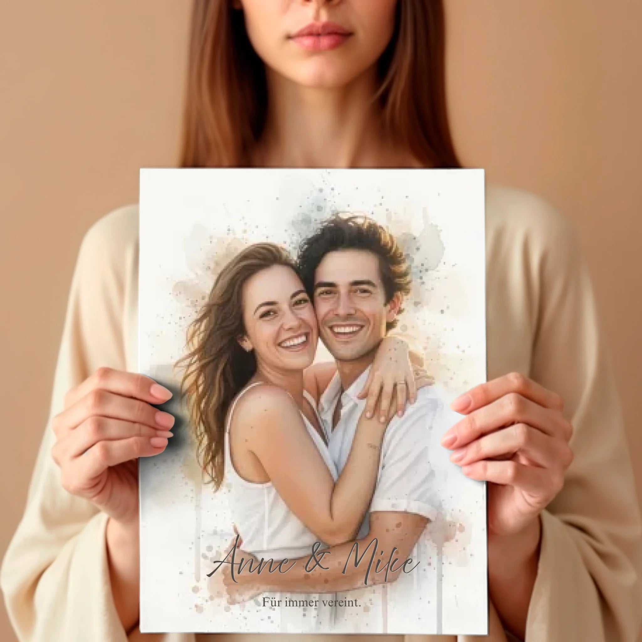 Frau mit Poster