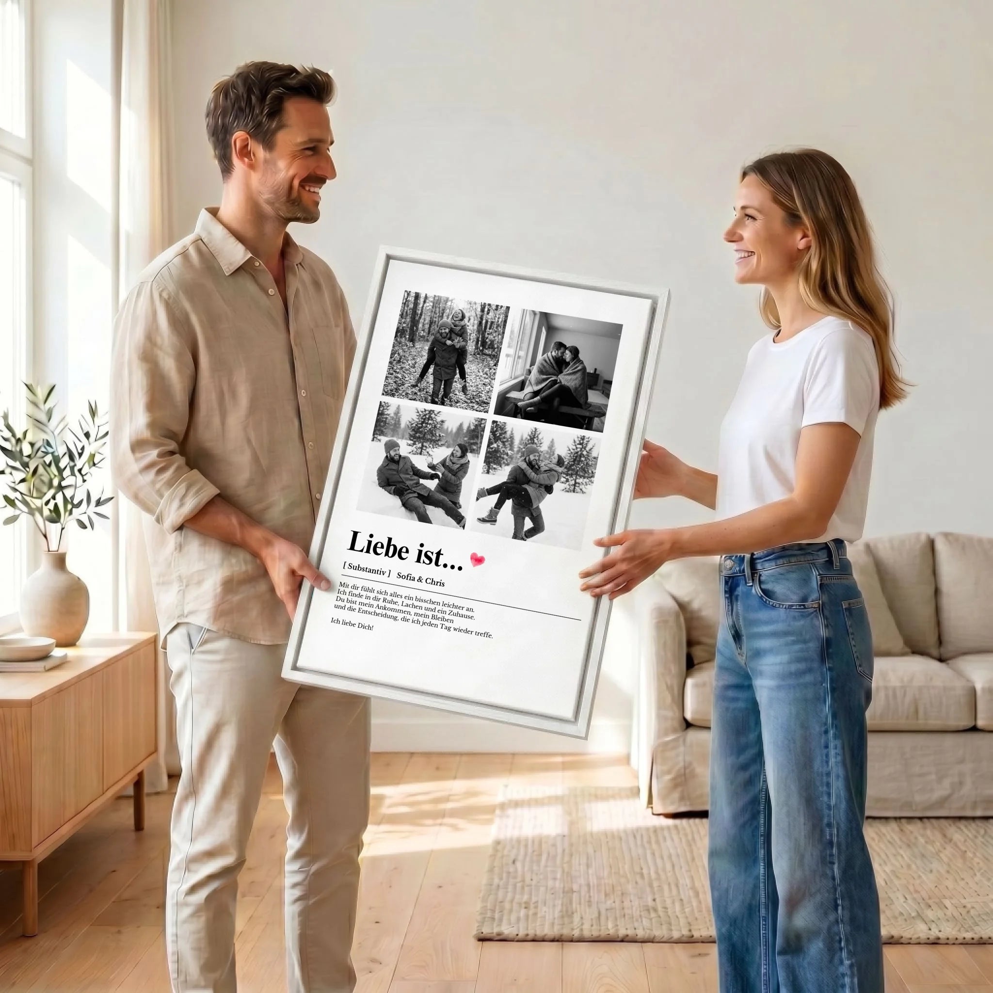Paar mit Leinwand 23 canvas weiss