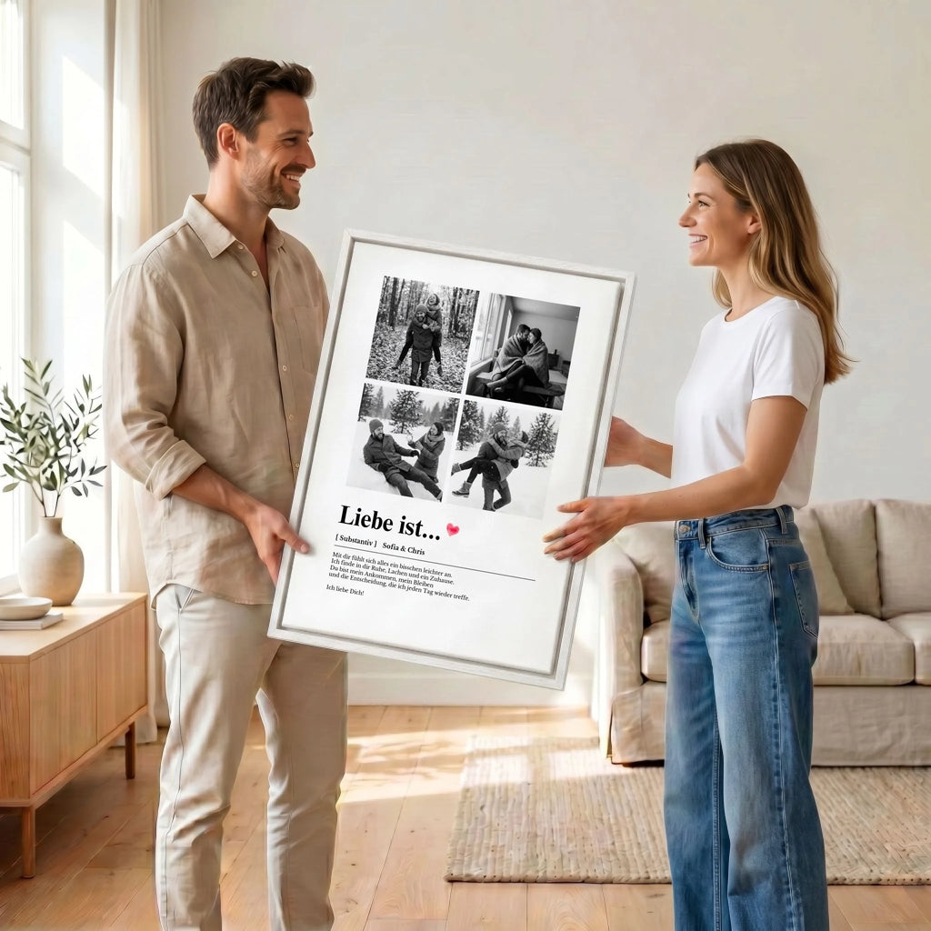 Paar mit Leinwand 34 canvas weiss