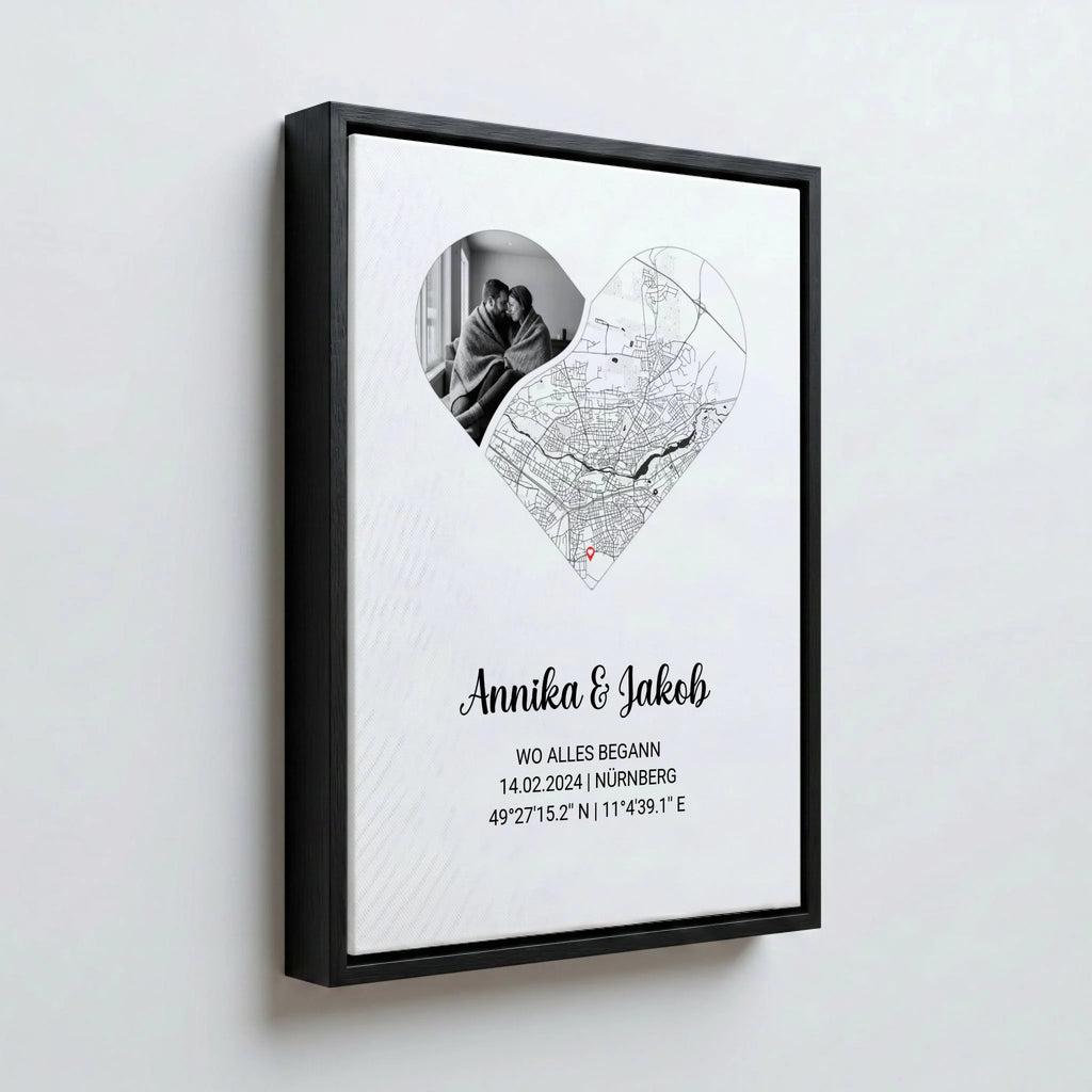 Perspektive Wand 34 black frame canvas