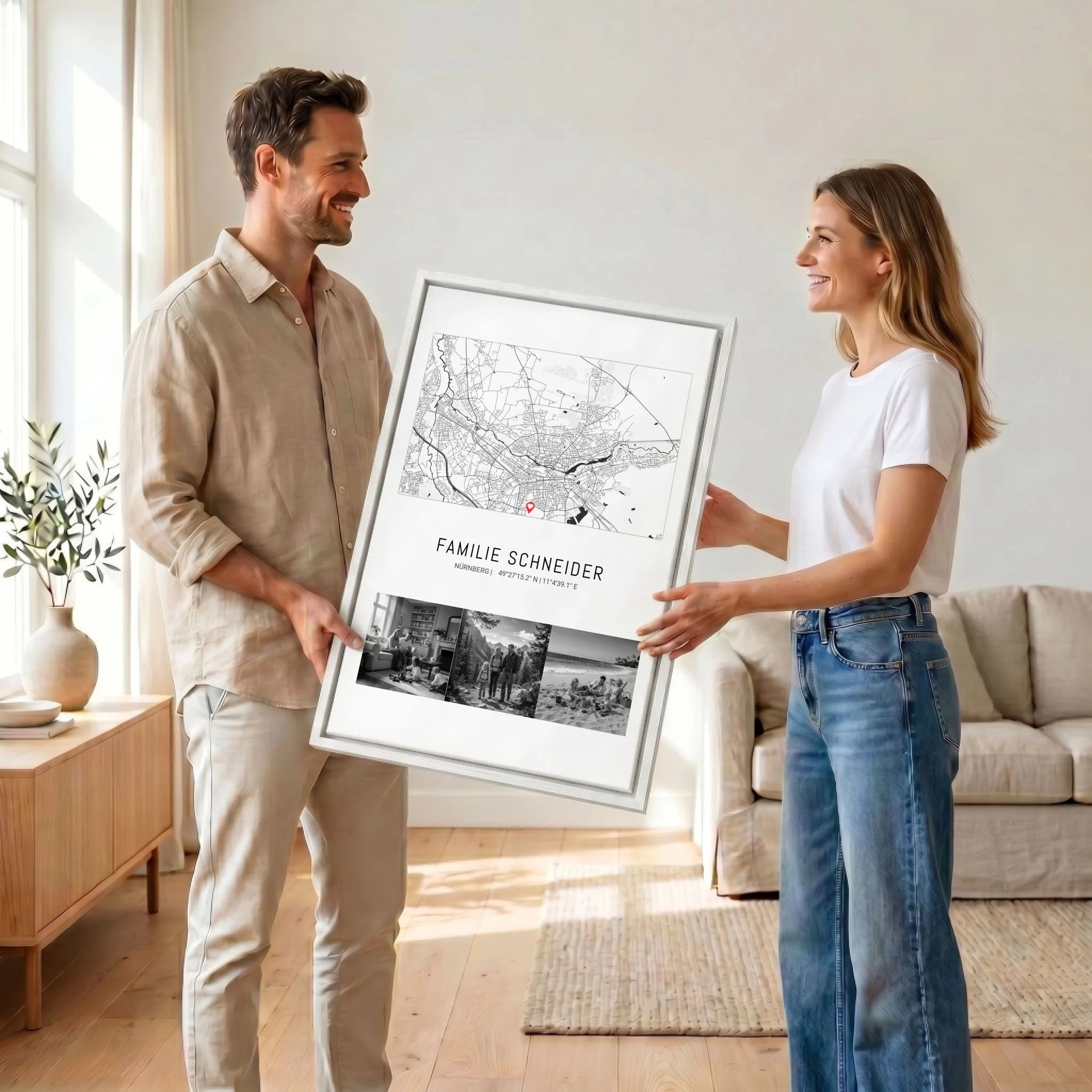 Paar mit Leinwand 23 canvas weiss