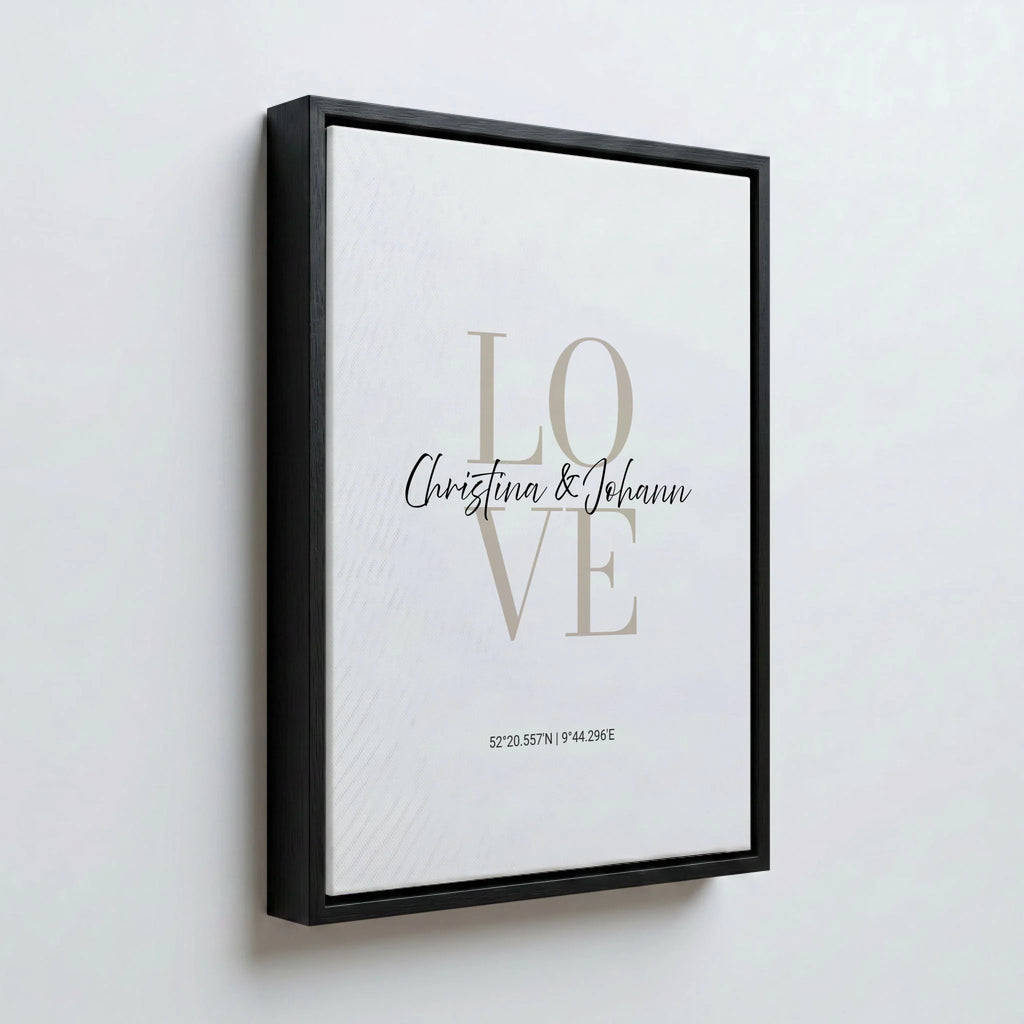 Perspektive Wand 34 black frame canvas