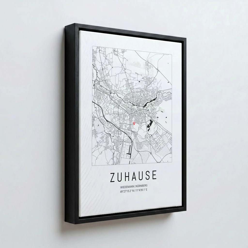 Perspektive Wand 34 black frame canvas