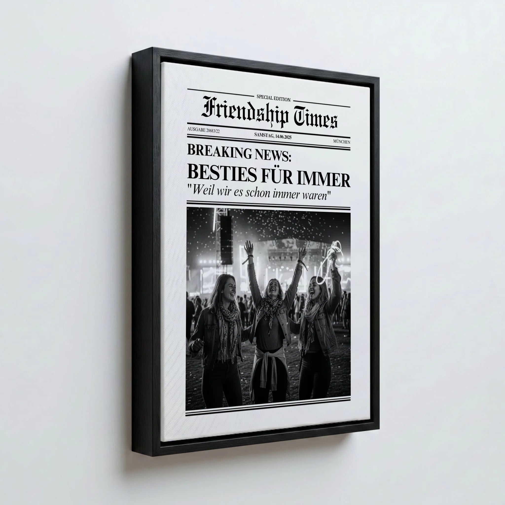 Perspektive Wand 34 black frame canvas