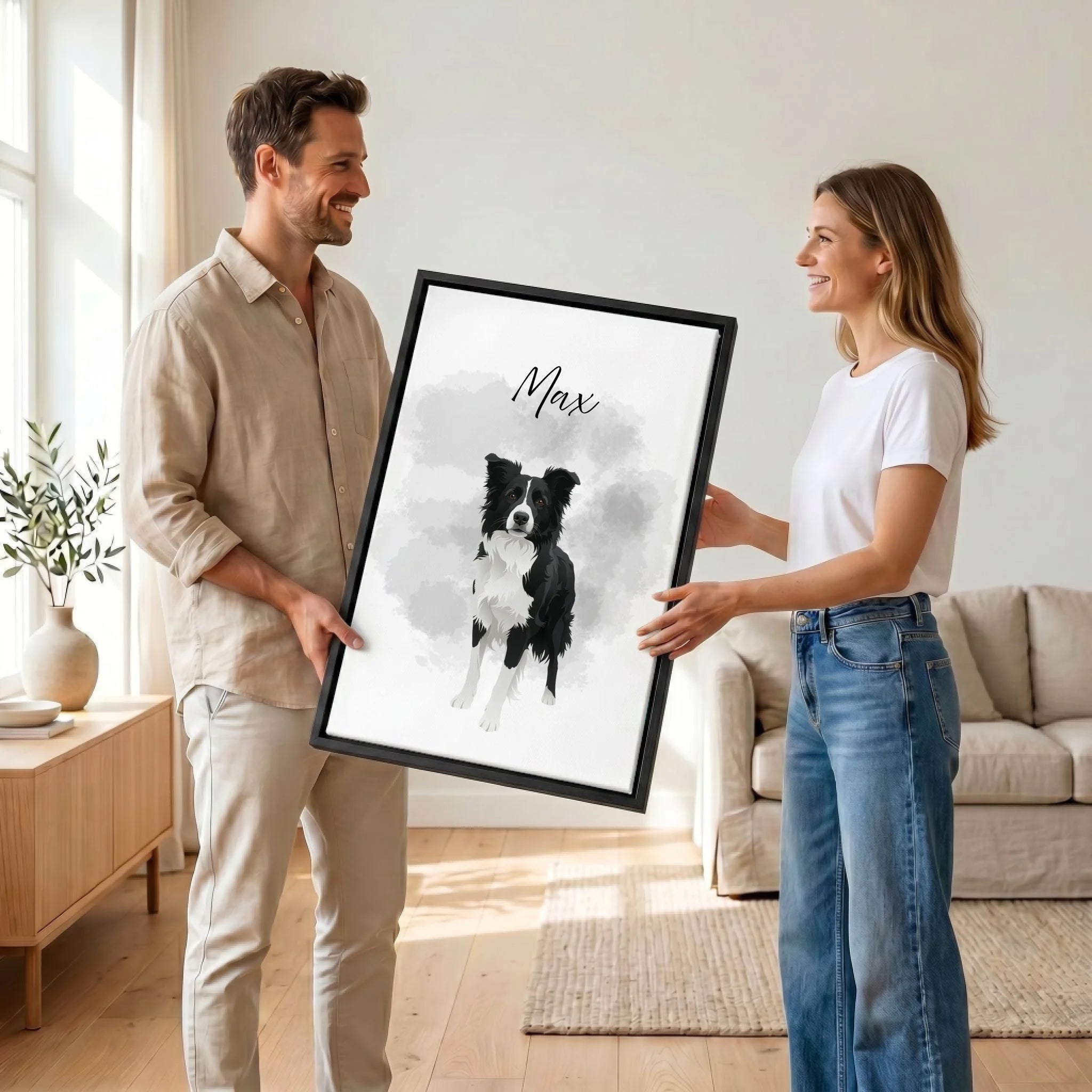 Paar mit Leinwand 23 canvas black