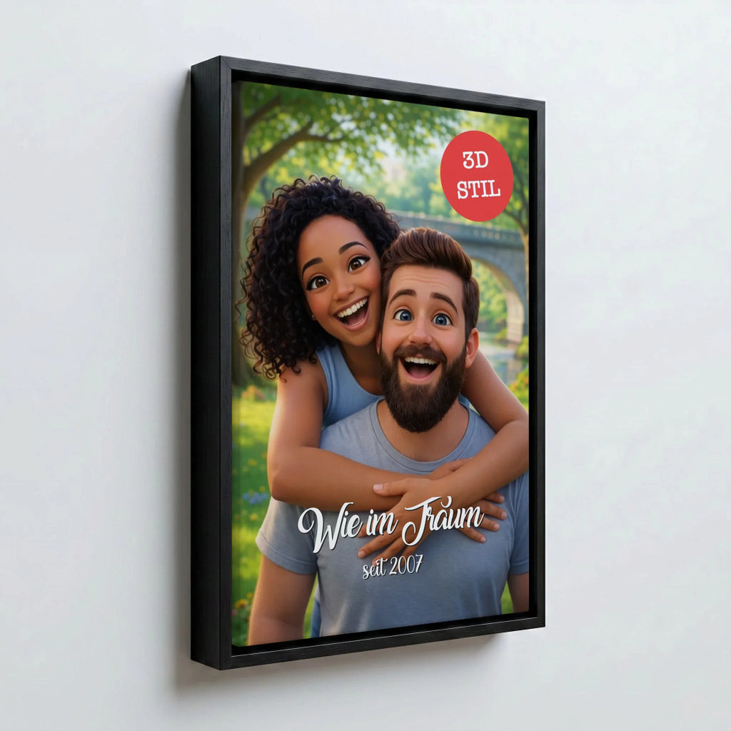 Perspektive Wand 23 black frame canvas