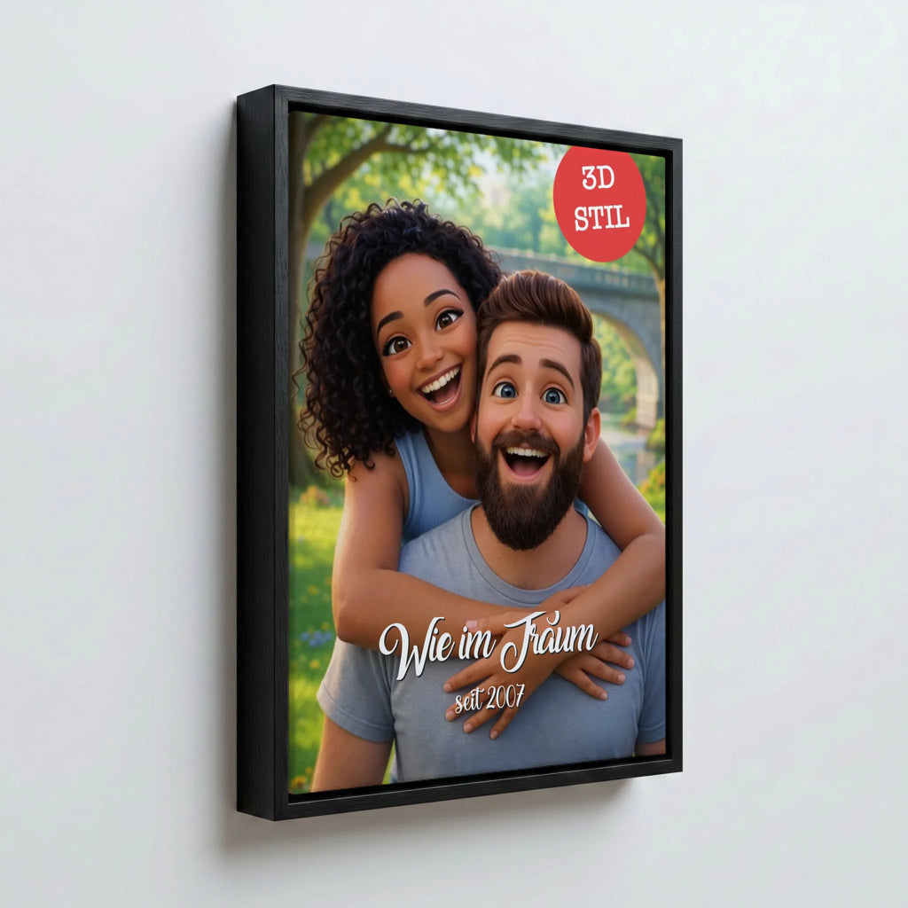 Perspektive Wand 34 black frame canvas
