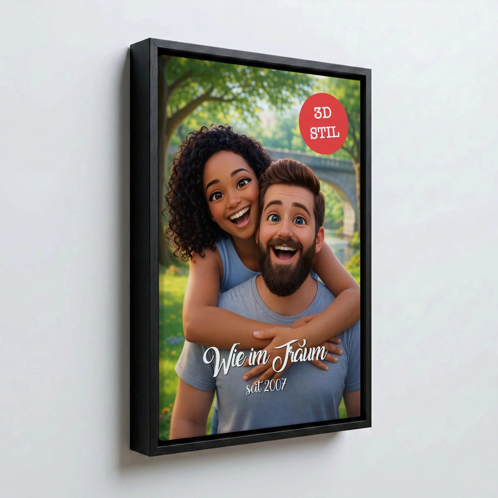 Perspektive Wand 23 black frame canvas