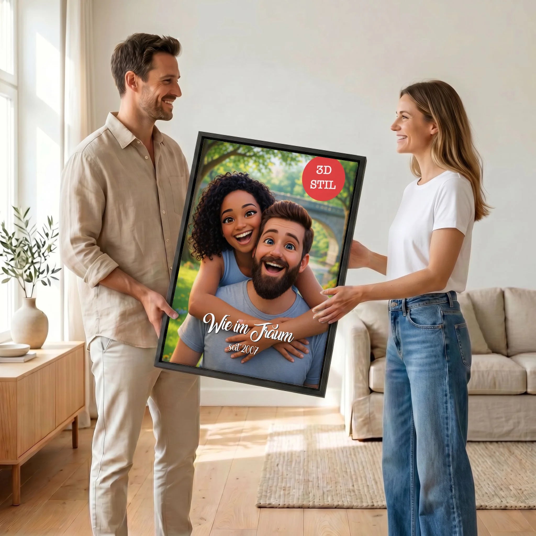 Paar mit Leinwand 34 canvas black